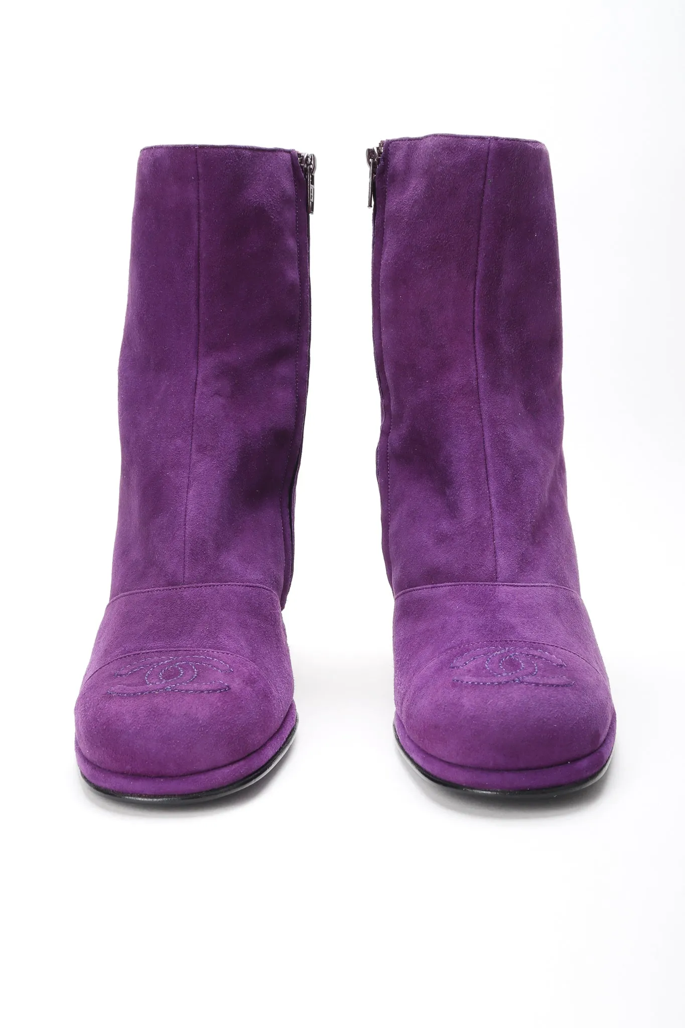 Suede Cap Toe Ankle Boots