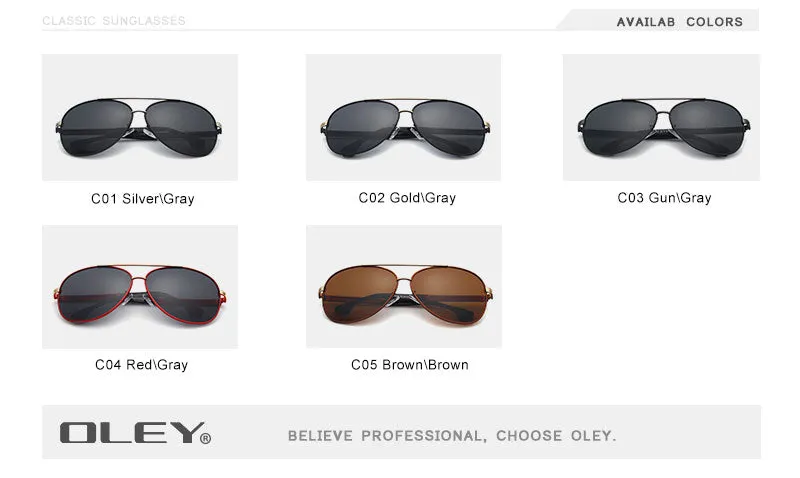 Sunglasses Men Polarized Classic Pilot Fishing Driving Y7005
