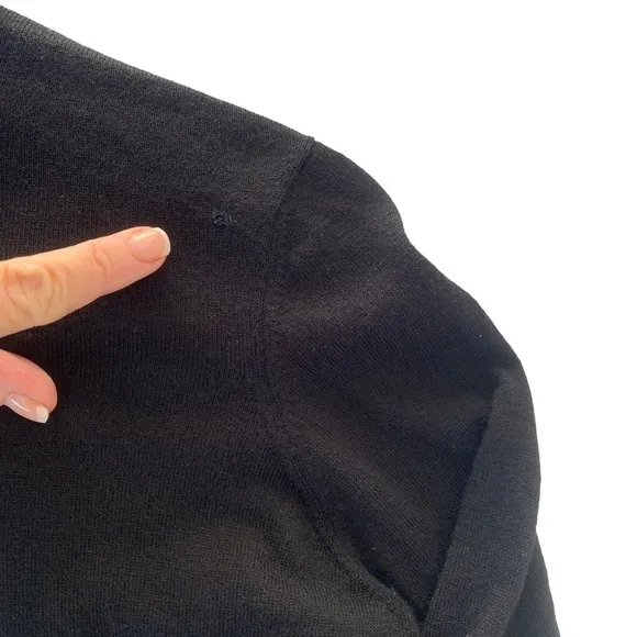 SW16 Worth Turtleneck Wool Sweater Leather Sleeve Detail SzS Great Condition