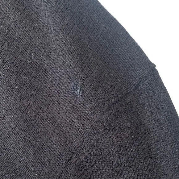 SW16 Worth Turtleneck Wool Sweater Leather Sleeve Detail SzS Great Condition