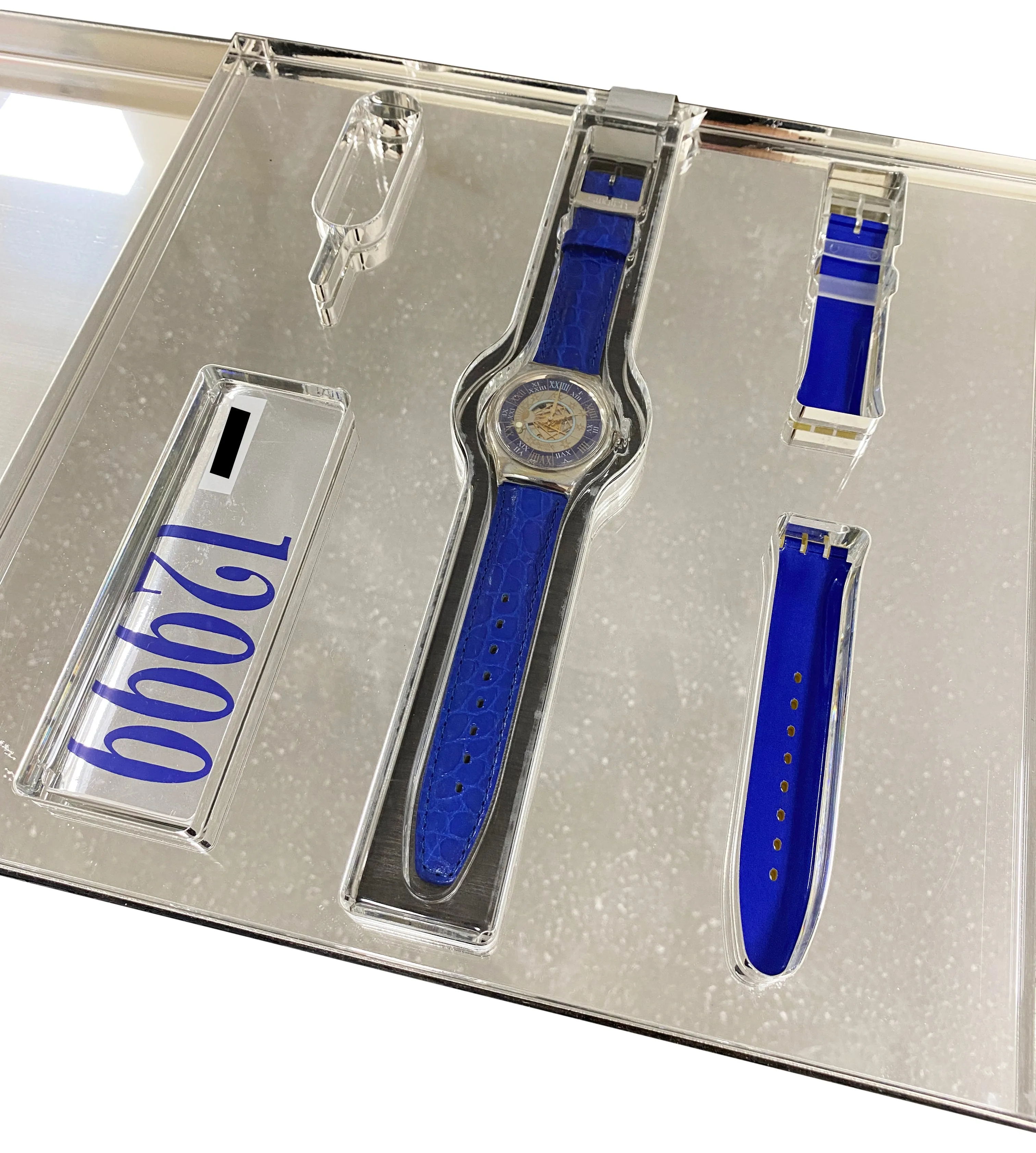 Swatch Tresor Magique SAZ101 Platinum Mens Watch Box Papers