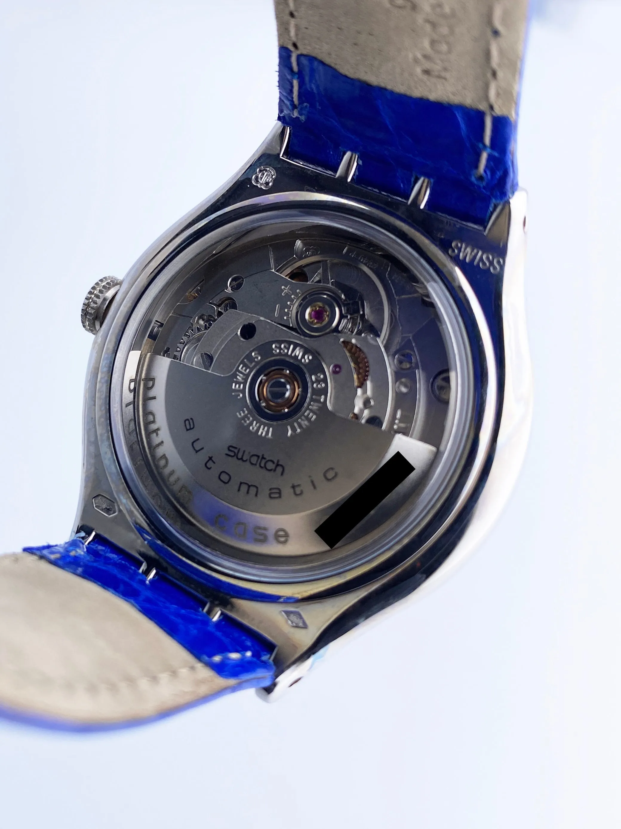 Swatch Tresor Magique SAZ101 Platinum Mens Watch Box Papers