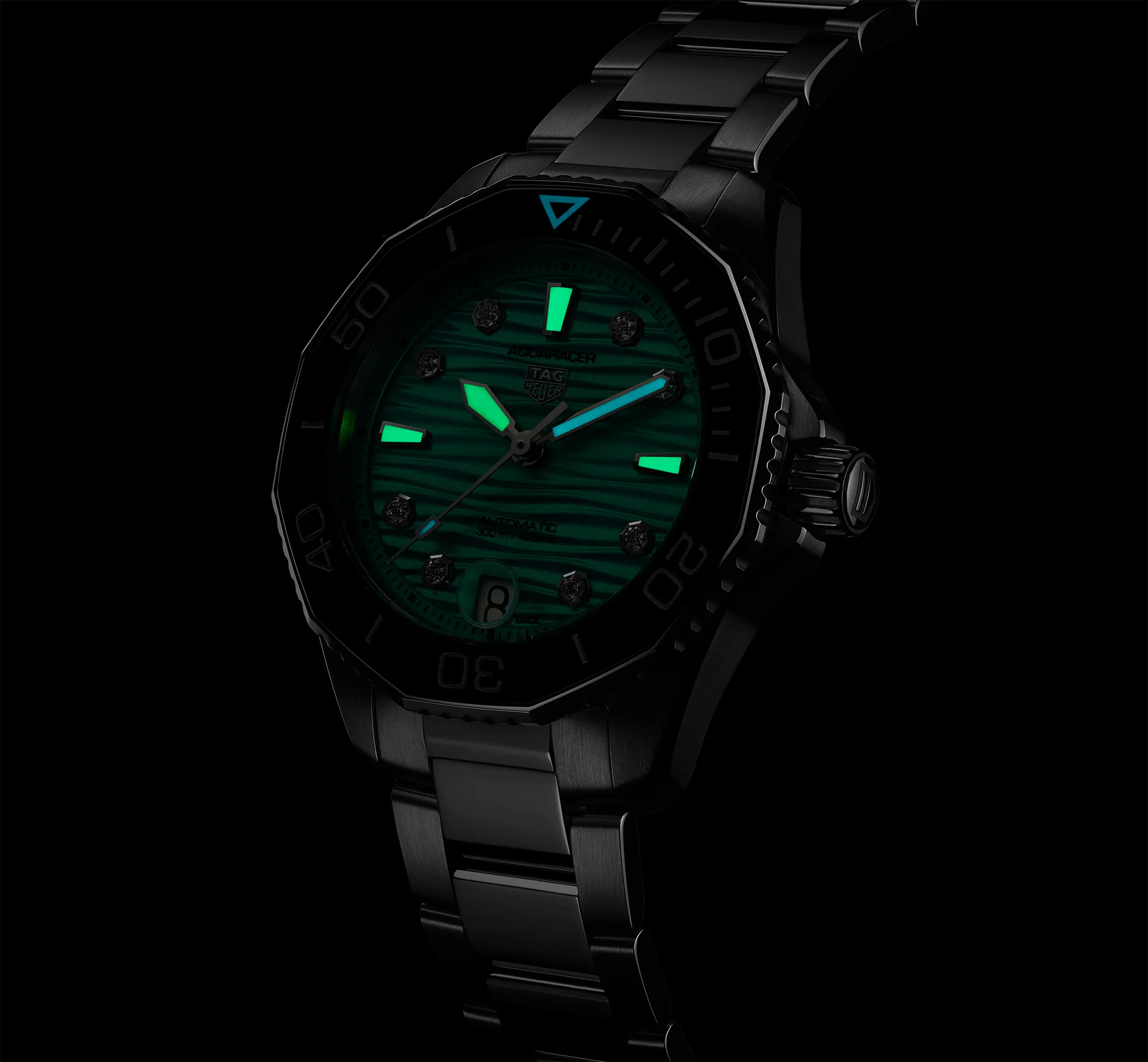 TAG Heuer Aquaracer Professional 300 Watch with a Bold Turquoise Dial