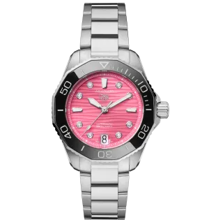 TAG Heuer Aquaracer Professional 300 Watch with a Pink Dial