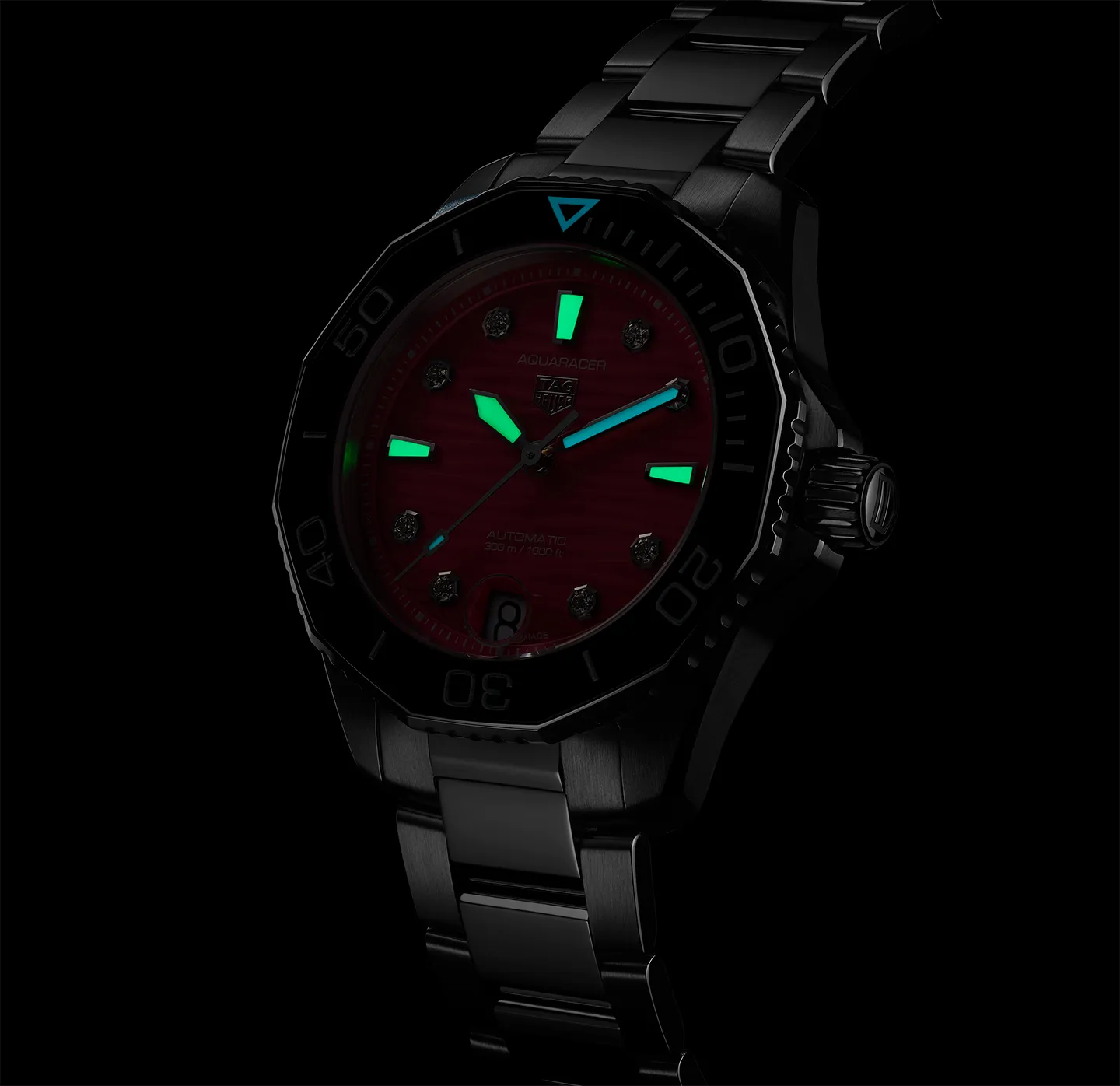 TAG Heuer Aquaracer Professional 300 Watch with a Pink Dial