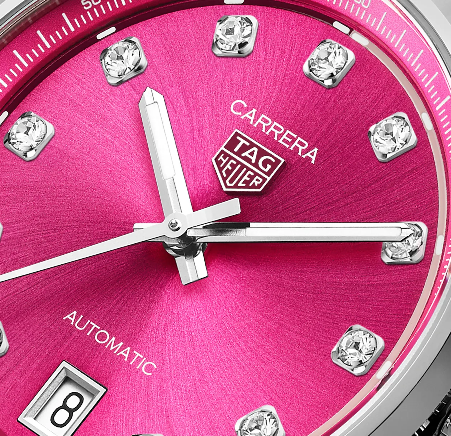 TAG Heuer Carrera Date Watch with Hot Pink Dial