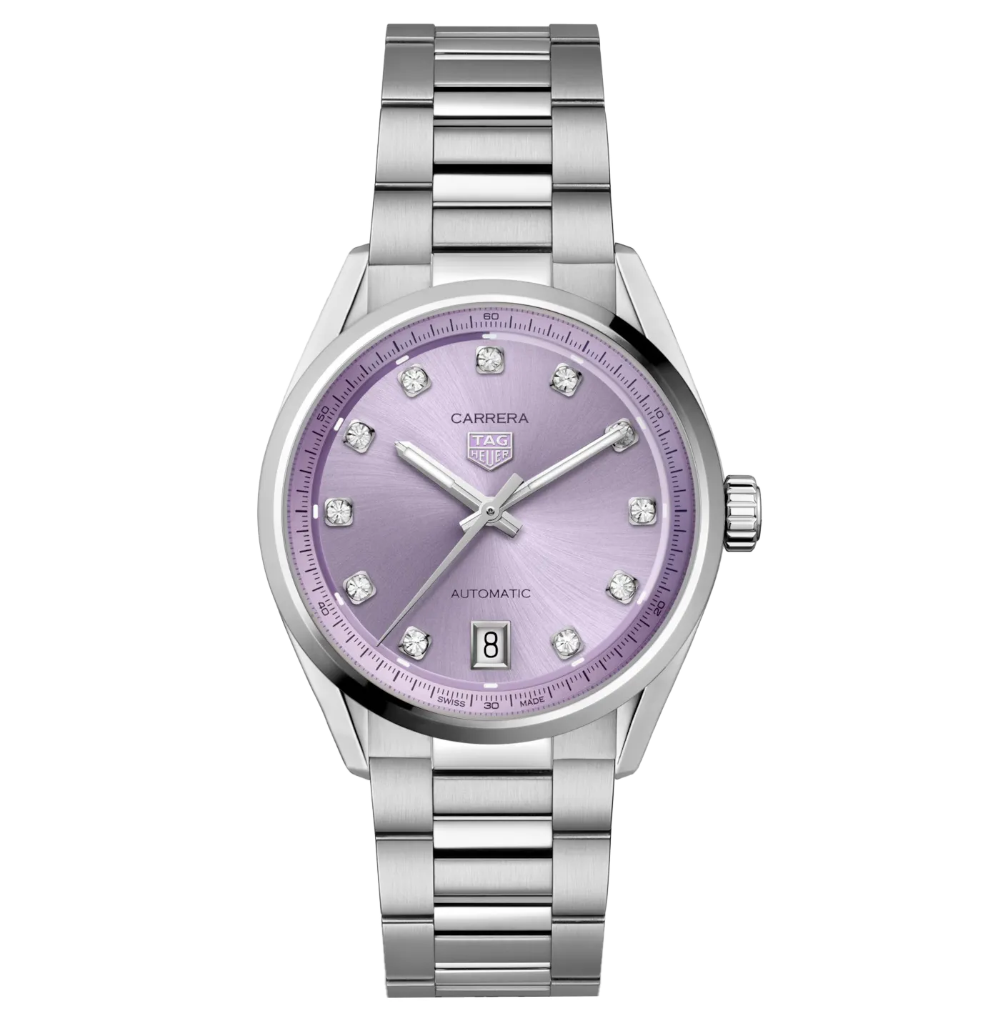 TAG Heuer Carrera Date Watch with Lilac Dial