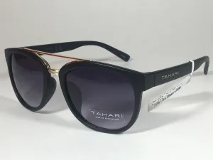 Tahari Brow Bar Designer Sunglasses Black Gold Gray Gradient Lens TH559 OX