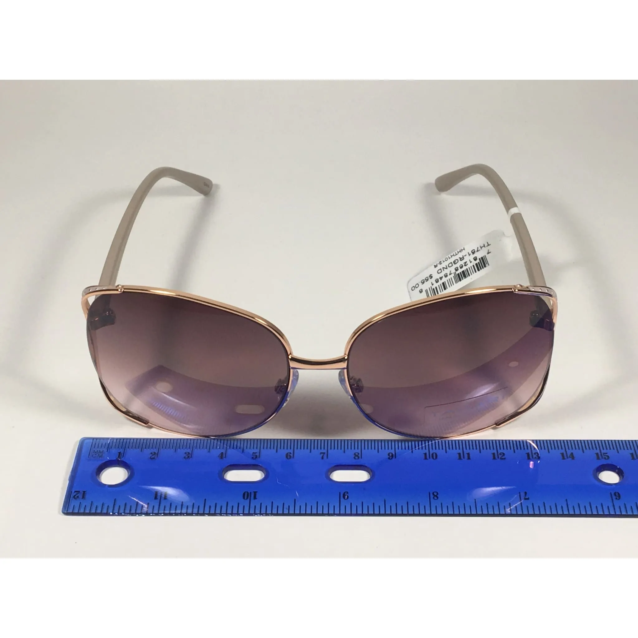 Tahari Oversized Sunglasses Nude Rose Gold Frame Rose Gradient Lens TH751 RGDND