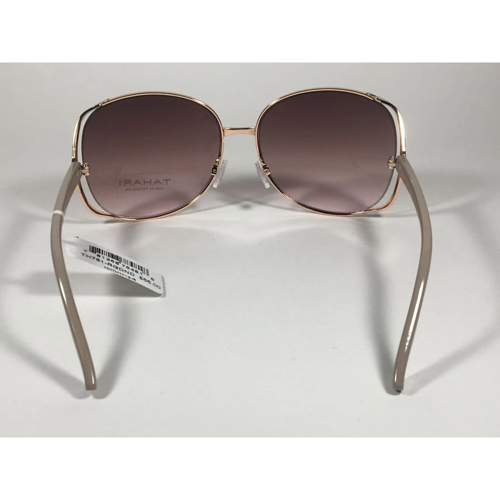 Tahari Oversized Sunglasses Nude Rose Gold Frame Rose Gradient Lens TH751 RGDND