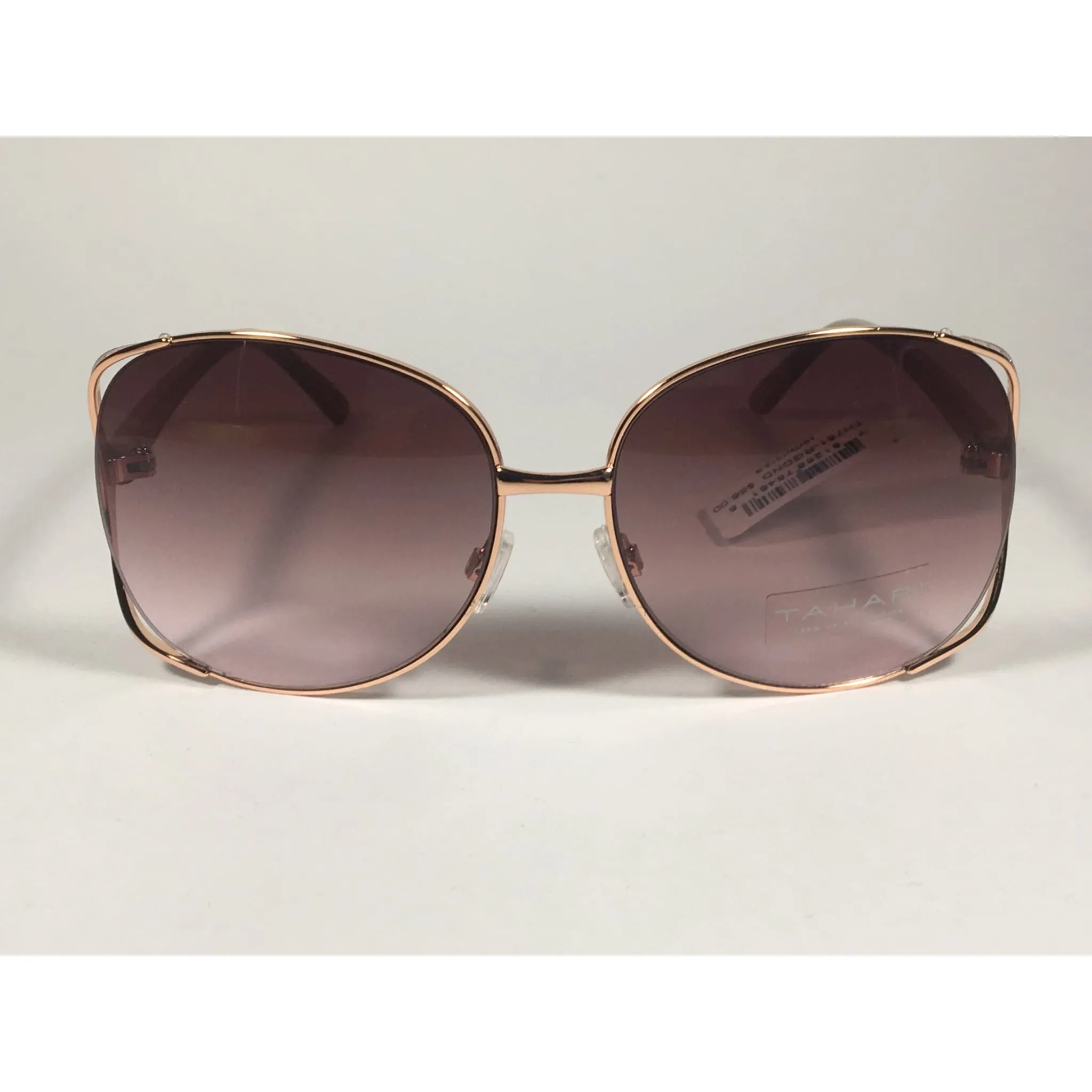 Tahari Oversized Sunglasses Nude Rose Gold Frame Rose Gradient Lens TH751 RGDND