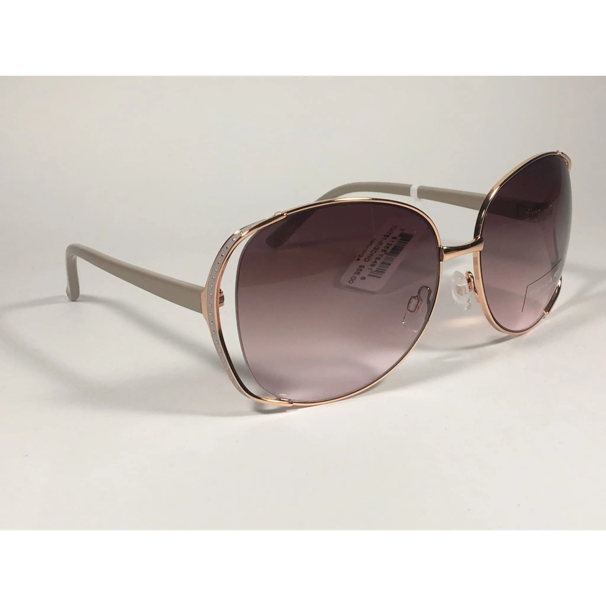 Tahari Oversized Sunglasses Nude Rose Gold Frame Rose Gradient Lens TH751 RGDND