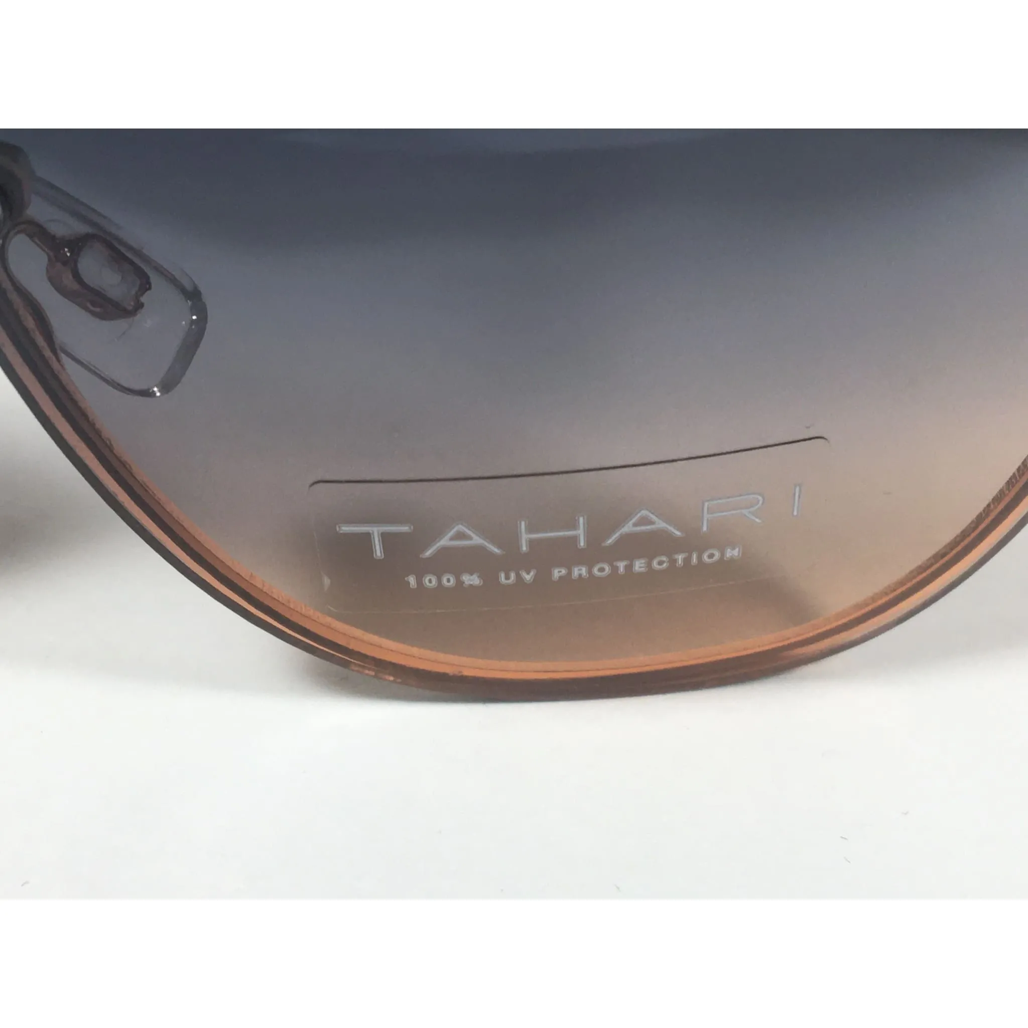 Tahari Rimless Cat Eye Sunglasses Rose Gold White Blue Gradient Lens TH652 RGDWH