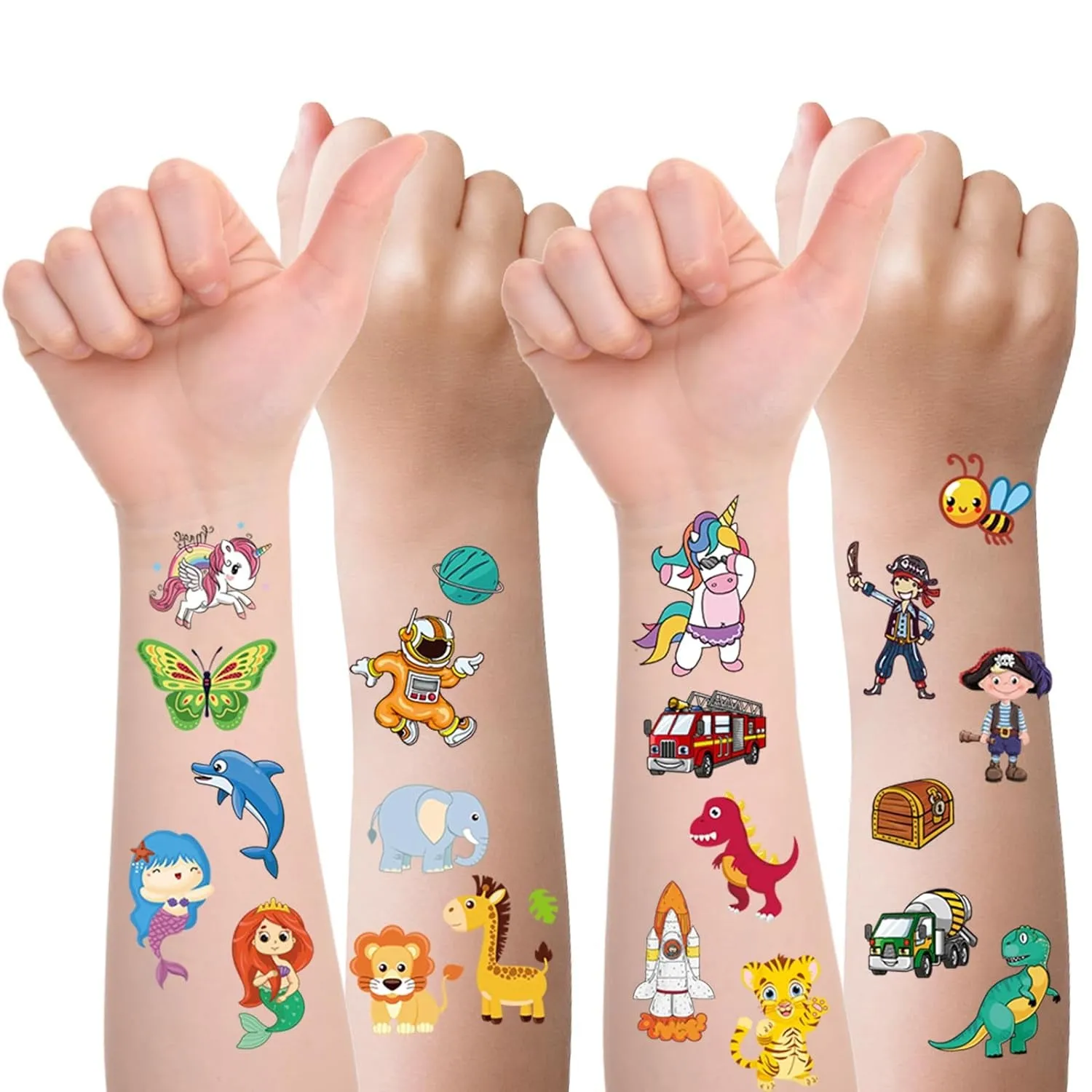 Tattoos for Kids, 300  Mixed Styles Temporary Tattoos Stickers Set for Girls and Boys, Space Dinosaur Animals Butterfly Tattoos for Kids Birthday Party Supplies
