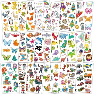 Tattoos for Kids, 300  Mixed Styles Temporary Tattoos Stickers Set for Girls and Boys, Space Dinosaur Animals Butterfly Tattoos for Kids Birthday Party Supplies