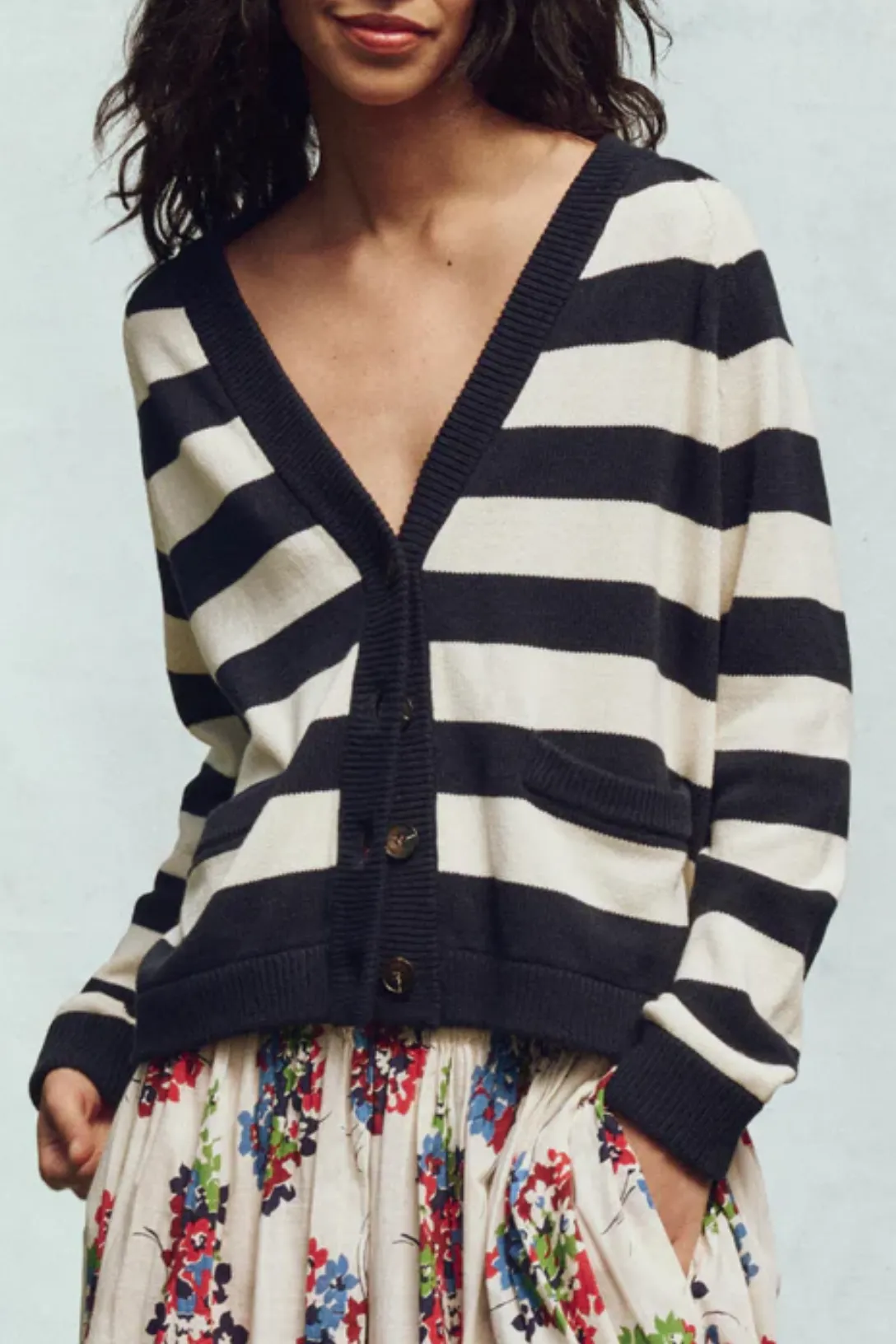 The Varsity Cardigan | Navy Range Stripe