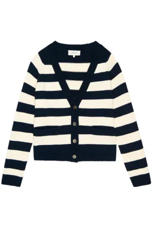 The Varsity Cardigan | Navy Range Stripe