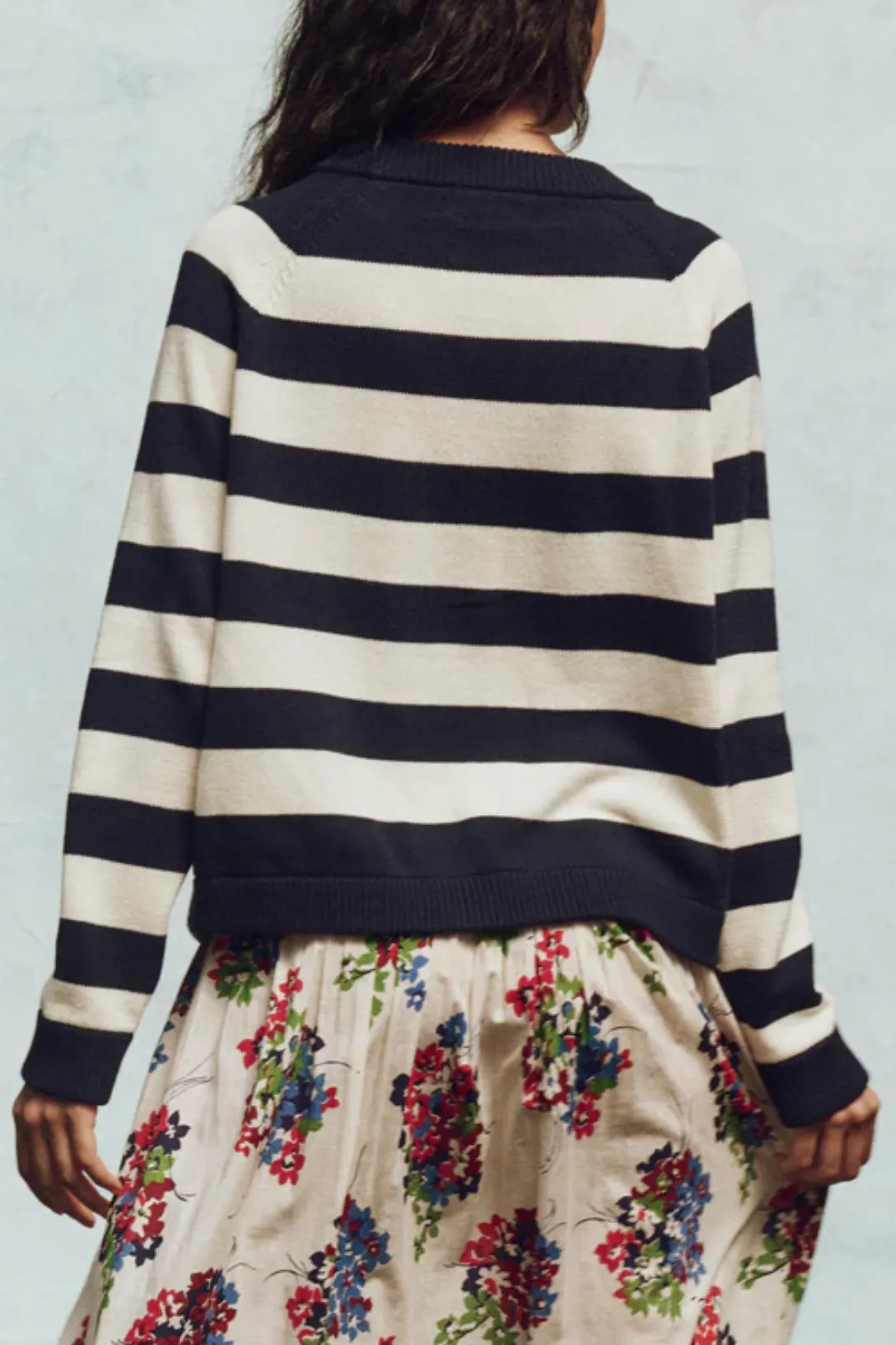 The Varsity Cardigan | Navy Range Stripe