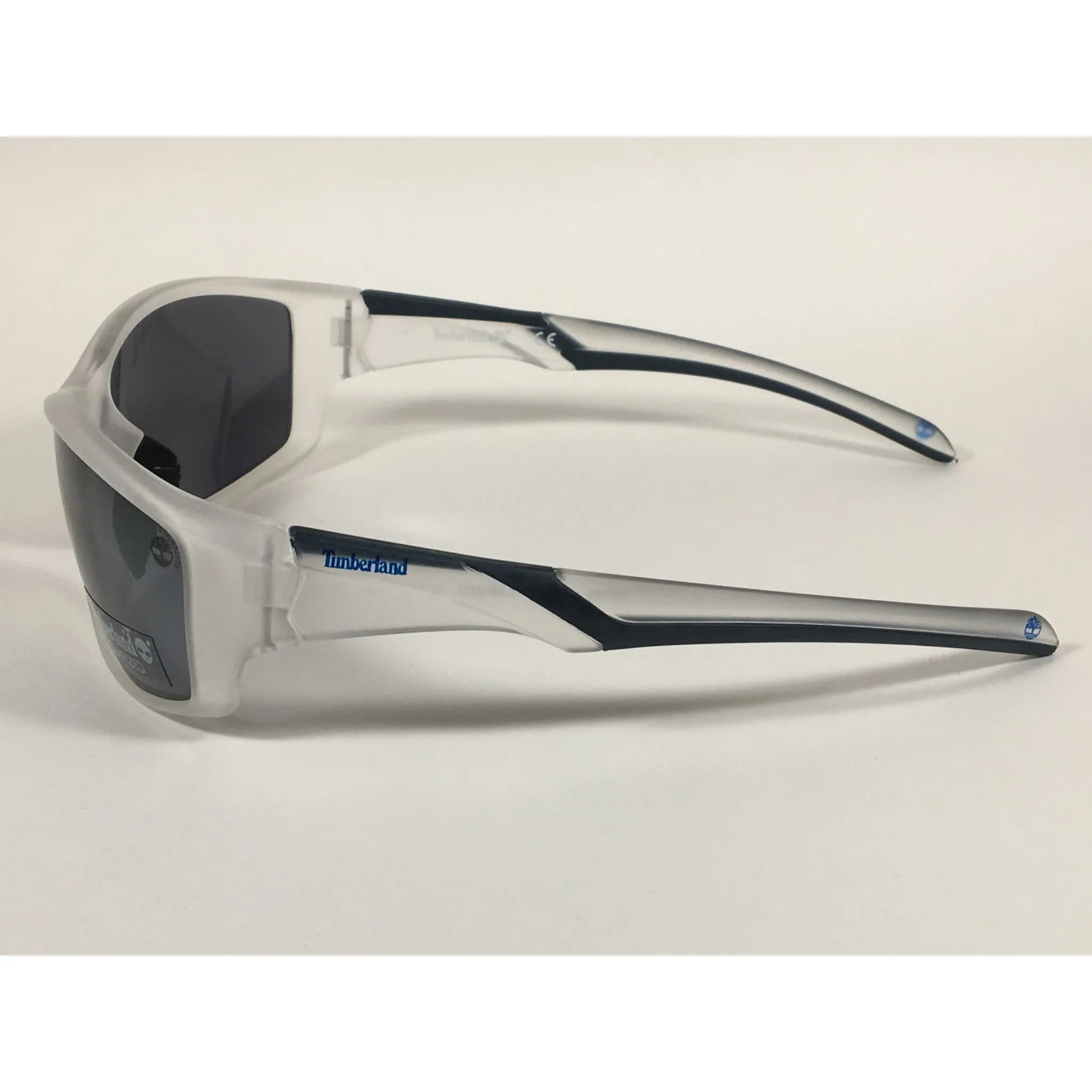 Timberland Polarized Wrap Sunglasses Smoke Crystal Gray Lens TB7150 26D