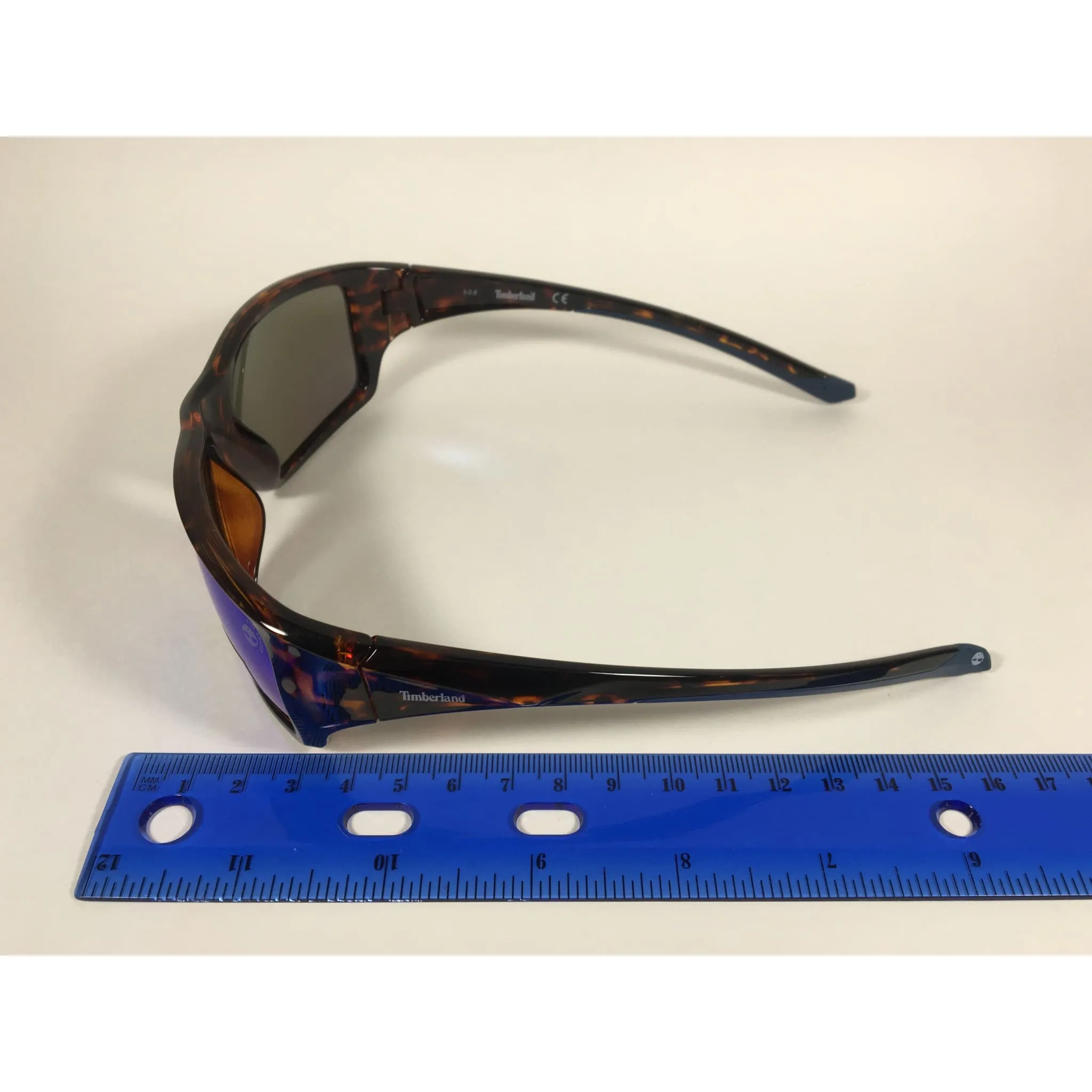 Timberland Polarized Wrap Sunglasses Tortoise Blue Mirror Lens TB7152 52D