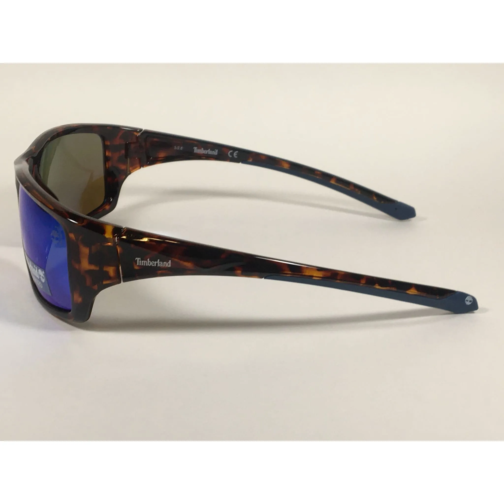 Timberland Polarized Wrap Sunglasses Tortoise Blue Mirror Lens TB7152 52D