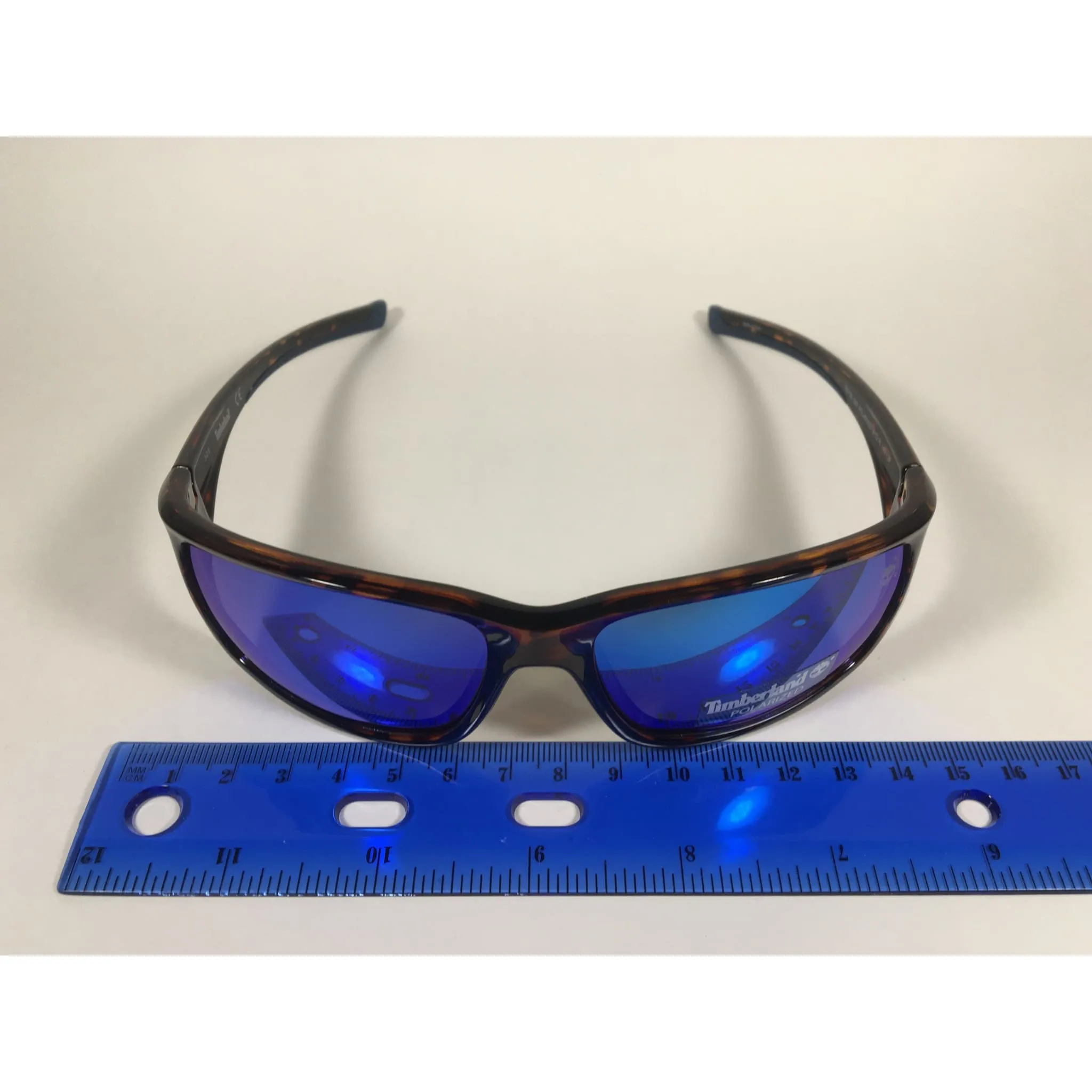 Timberland Polarized Wrap Sunglasses Tortoise Blue Mirror Lens TB7152 52D