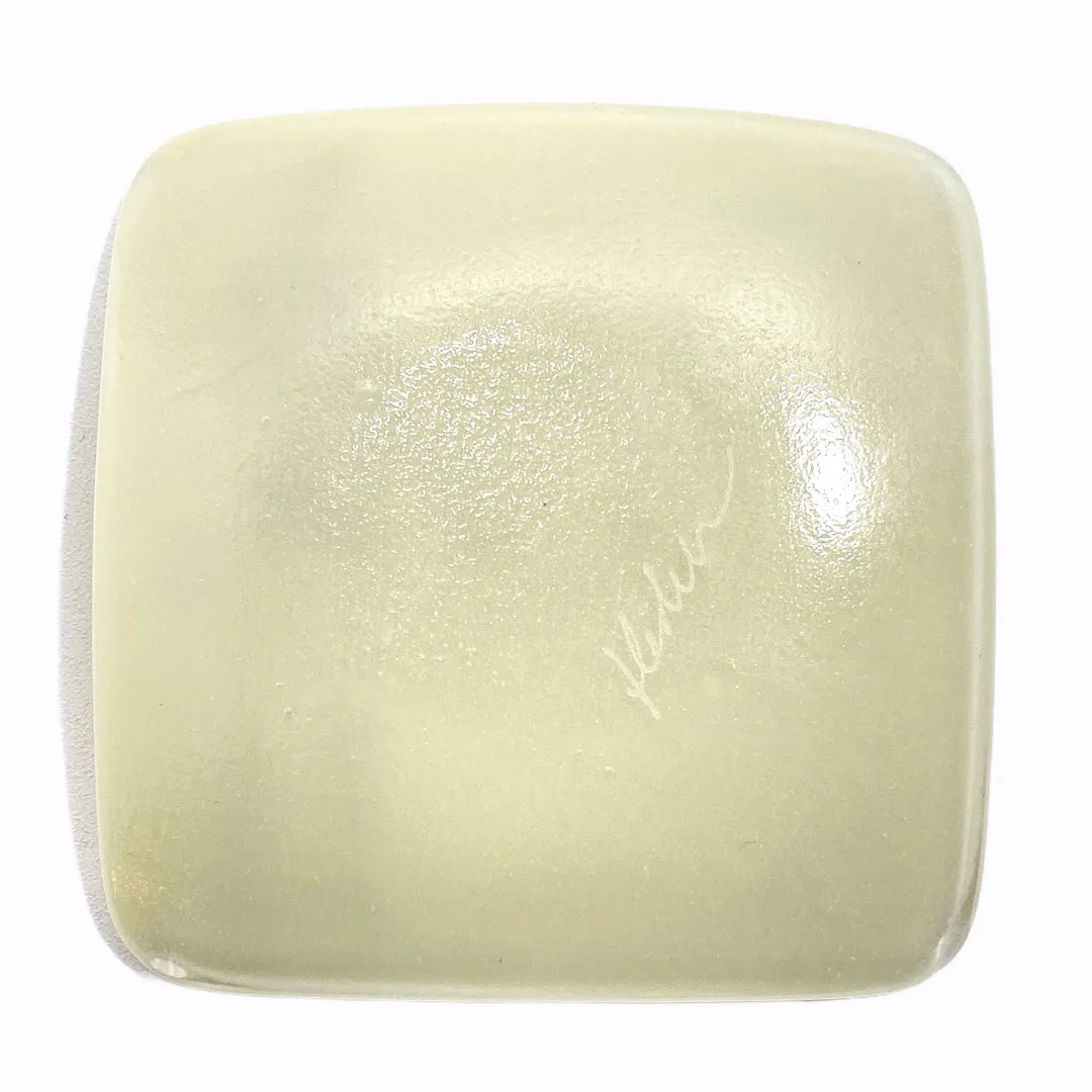 Tiny Skeleton Glass Square Dish Ivory Glass