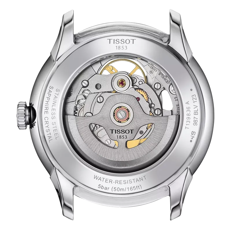 Tissot Chemin Des Tourelles Skeleton Wristwatch, Blue Dial, 39mm (T1398361104800)