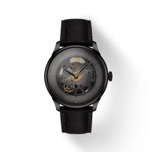 Tissot Chemin Des Tourelles Skeleton Wristwatch, Gunmetal Dial, 39mm (T1398363644100)