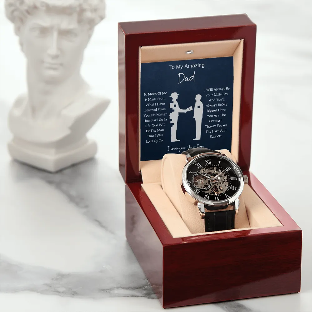 To My Amazing Dad, I love You, Your Son - Openwork Watch
