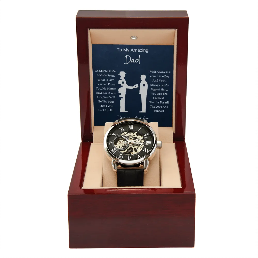 To My Amazing Dad, I love You, Your Son - Openwork Watch