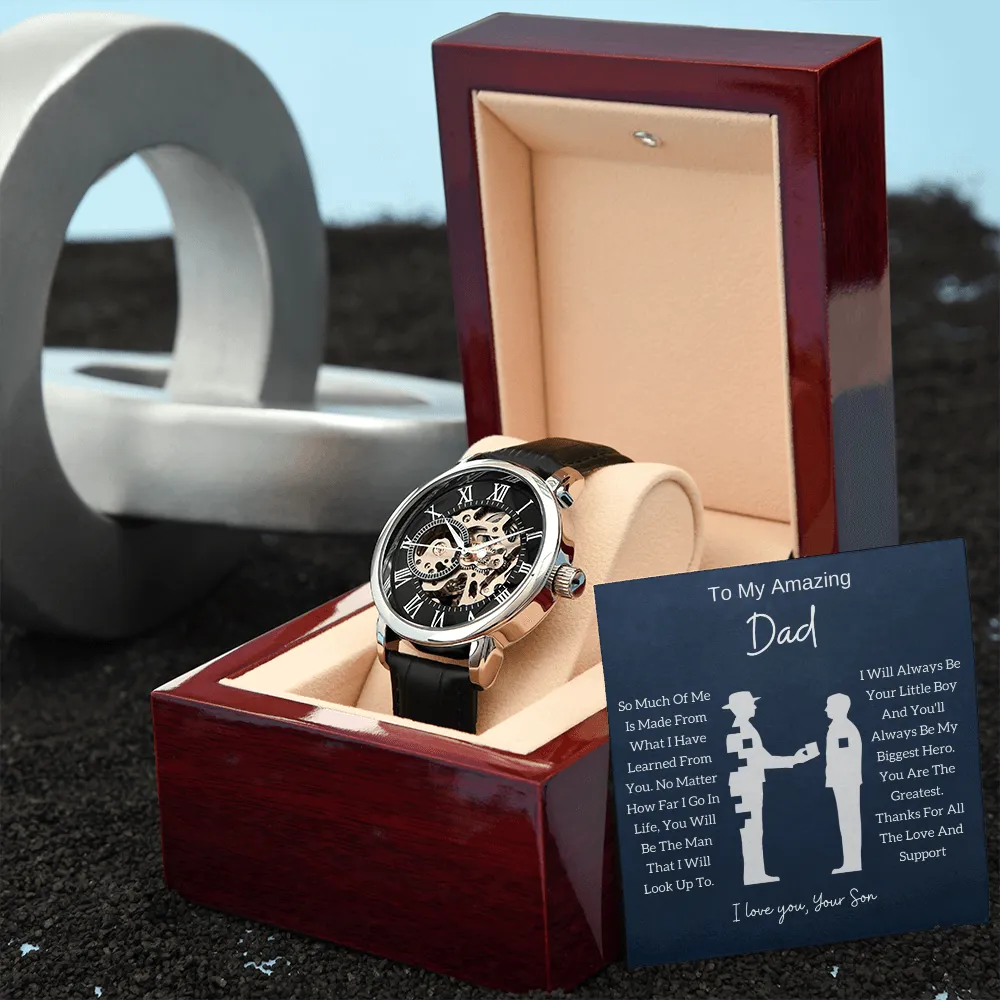 To My Amazing Dad, I love You, Your Son - Openwork Watch
