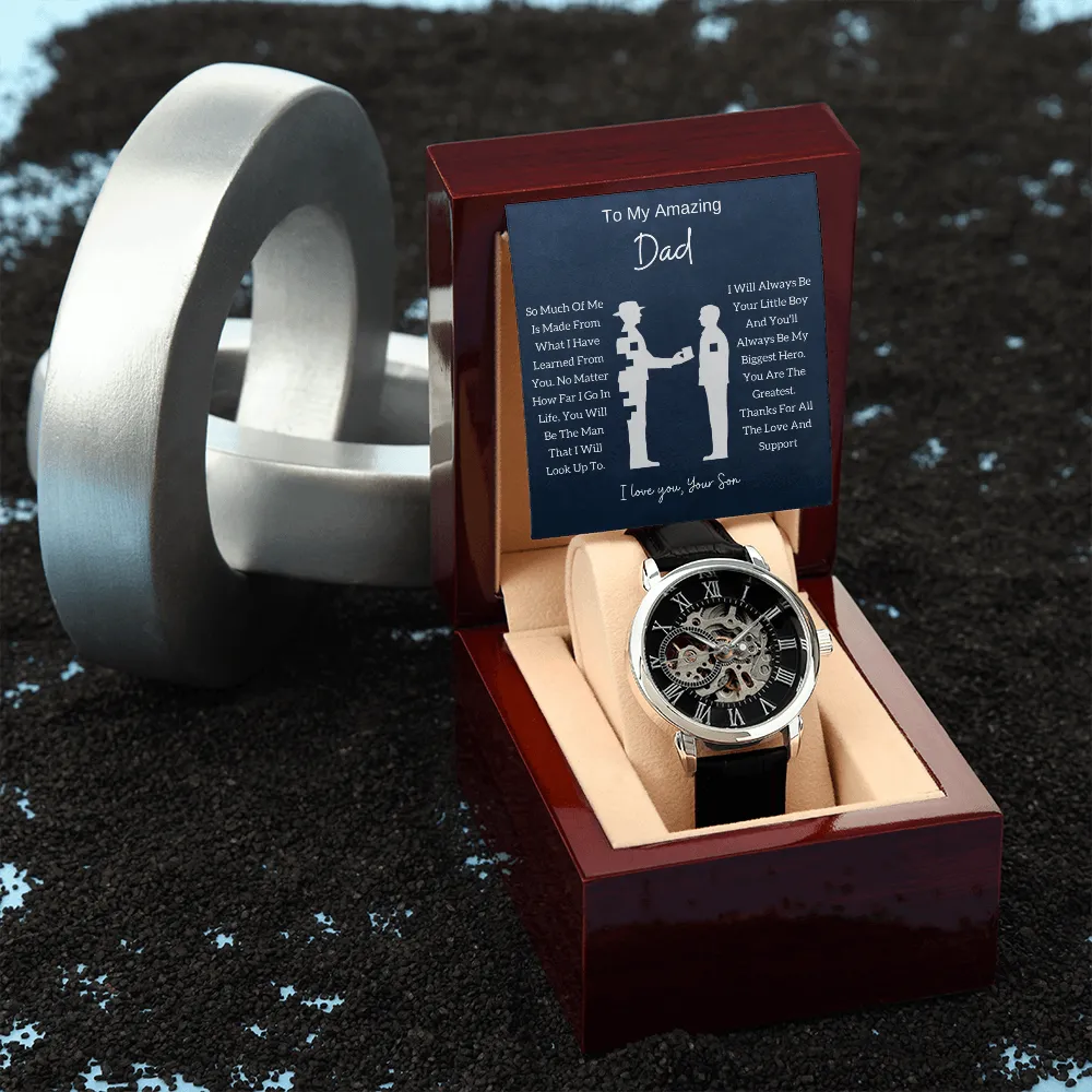To My Amazing Dad, I love You, Your Son - Openwork Watch