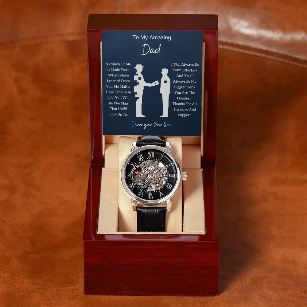 To My Amazing Dad, I love You, Your Son - Openwork Watch