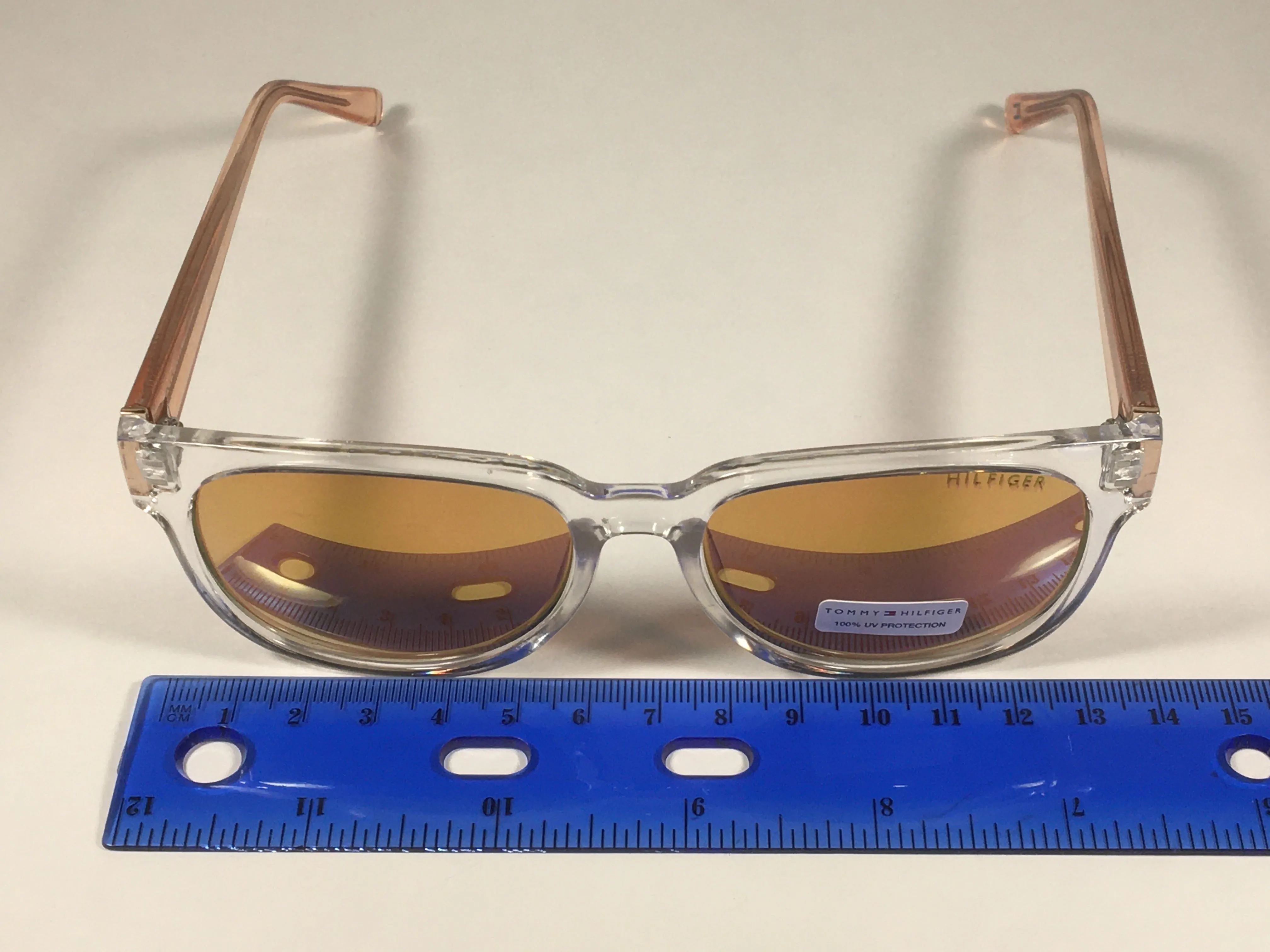 Tommy Hilfiger Kate Square Sunglasses Pink Crystal Rose Gold Mirror Lens KATE WP OL447