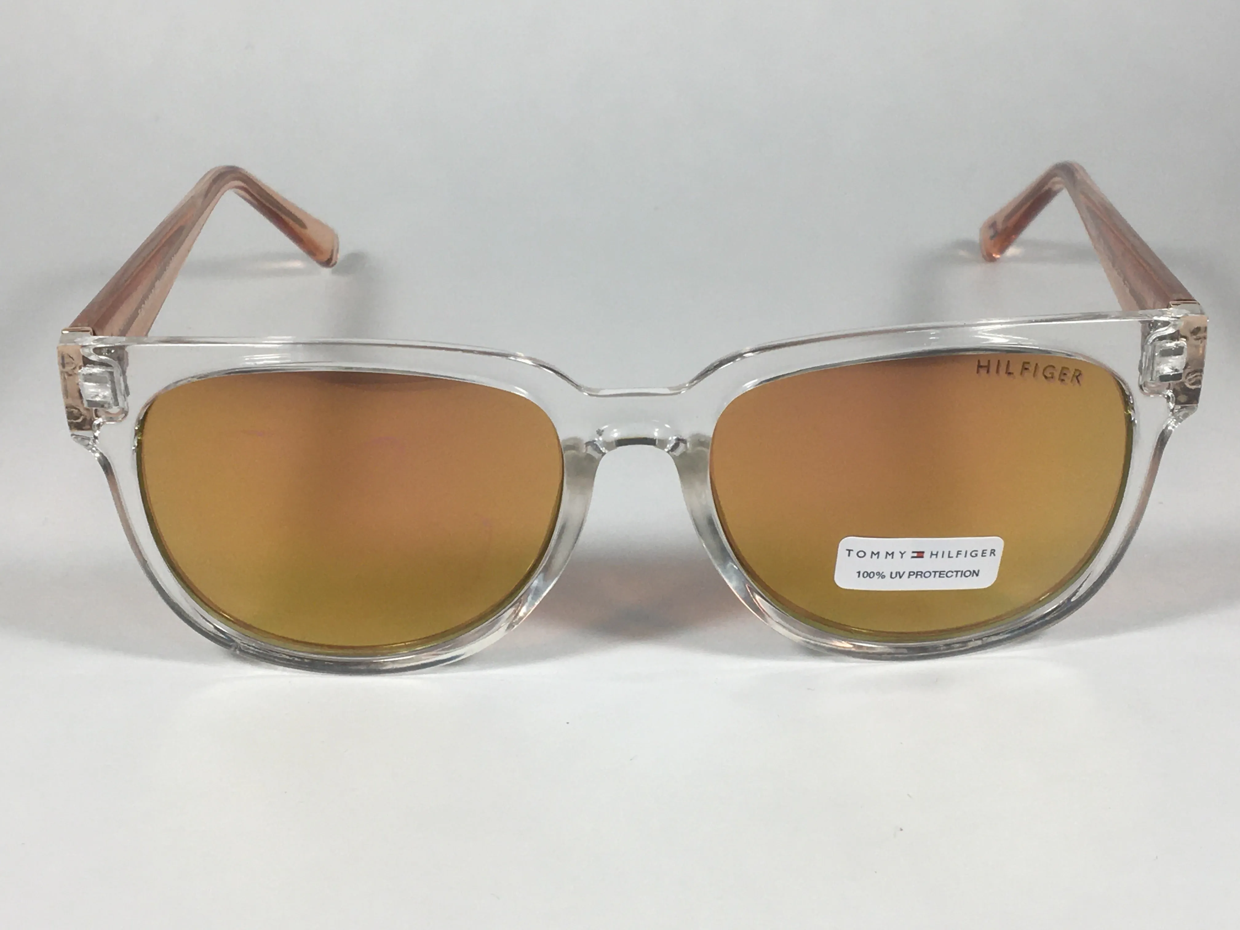 Tommy Hilfiger Kate Square Sunglasses Pink Crystal Rose Gold Mirror Lens KATE WP OL447