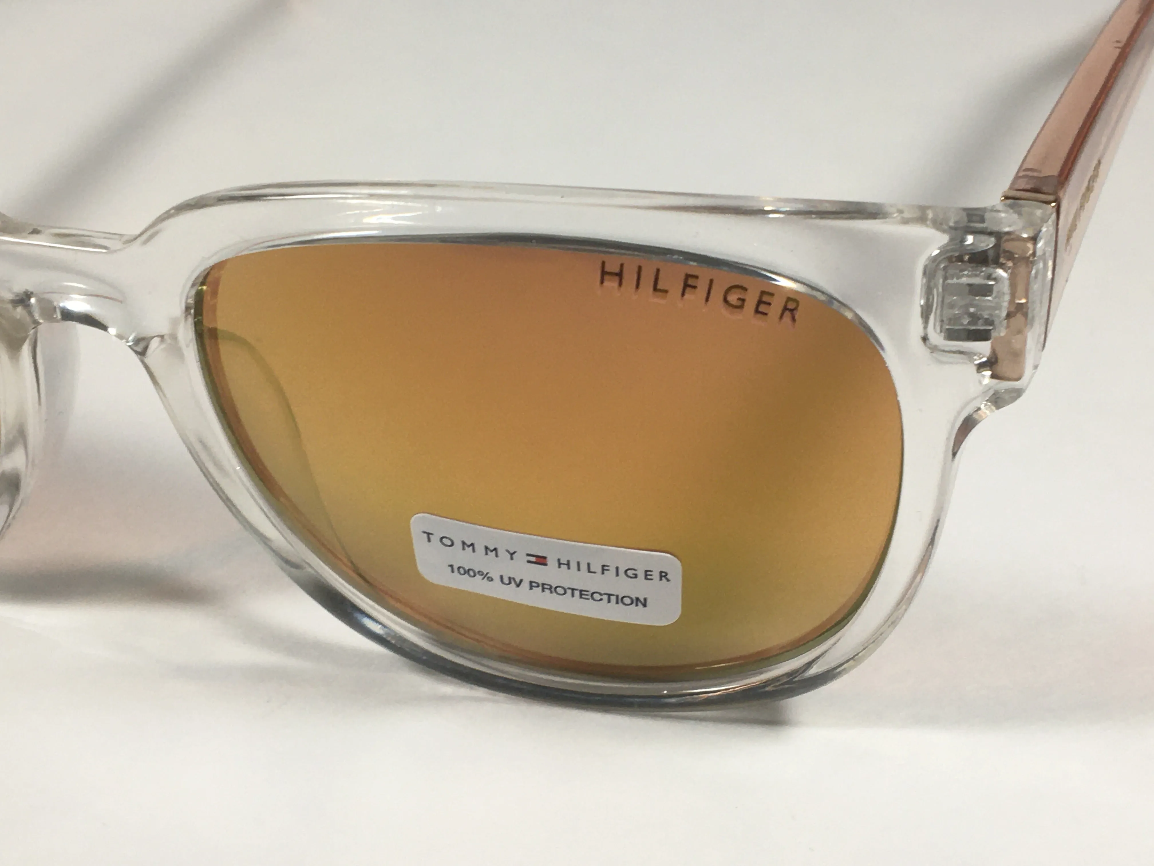Tommy Hilfiger Kate Square Sunglasses Pink Crystal Rose Gold Mirror Lens KATE WP OL447