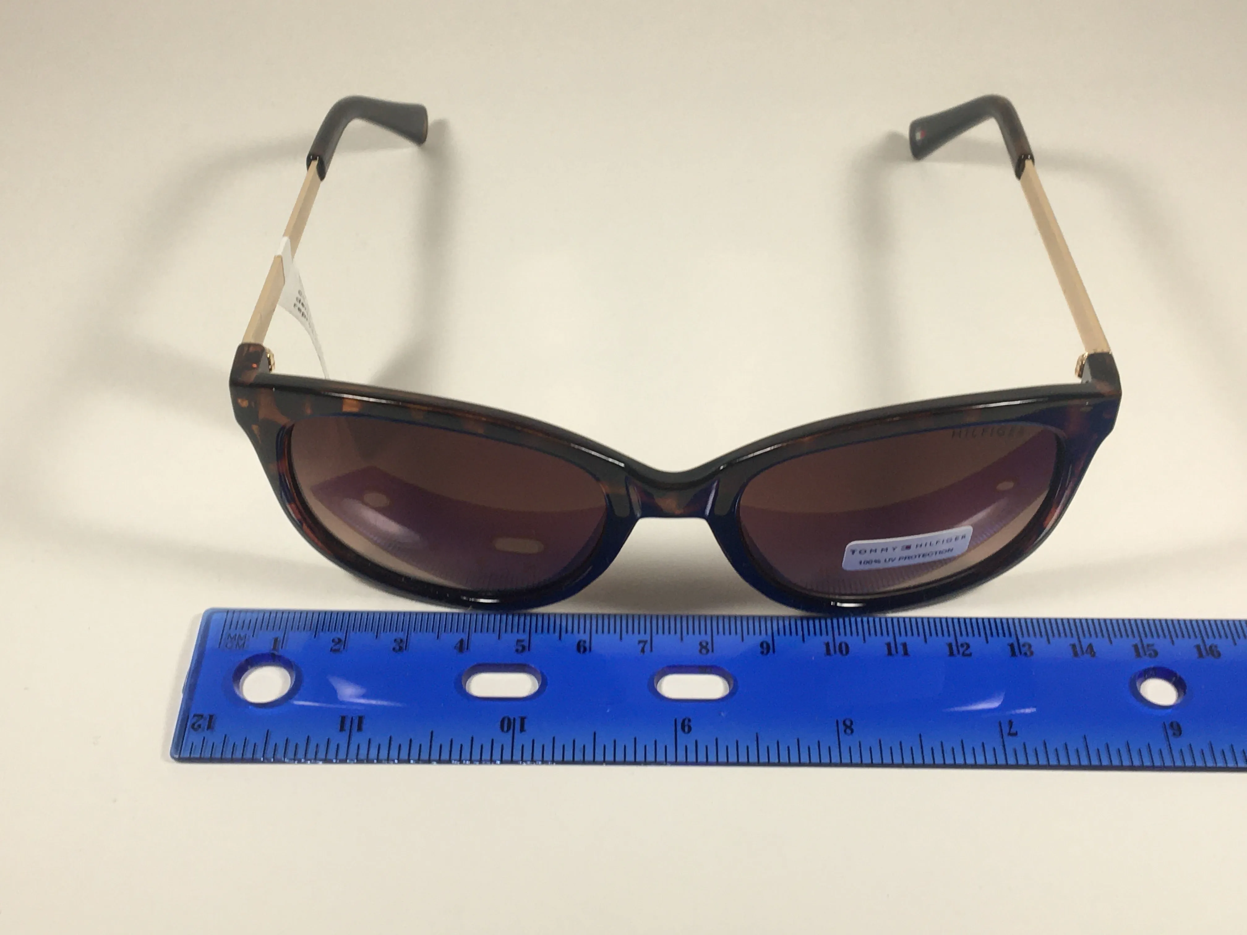 Tommy Hilfiger Olivia Square Sunglasses Brown Tortoise and Gold Frame Brown Lens OLIVIA WP OL269