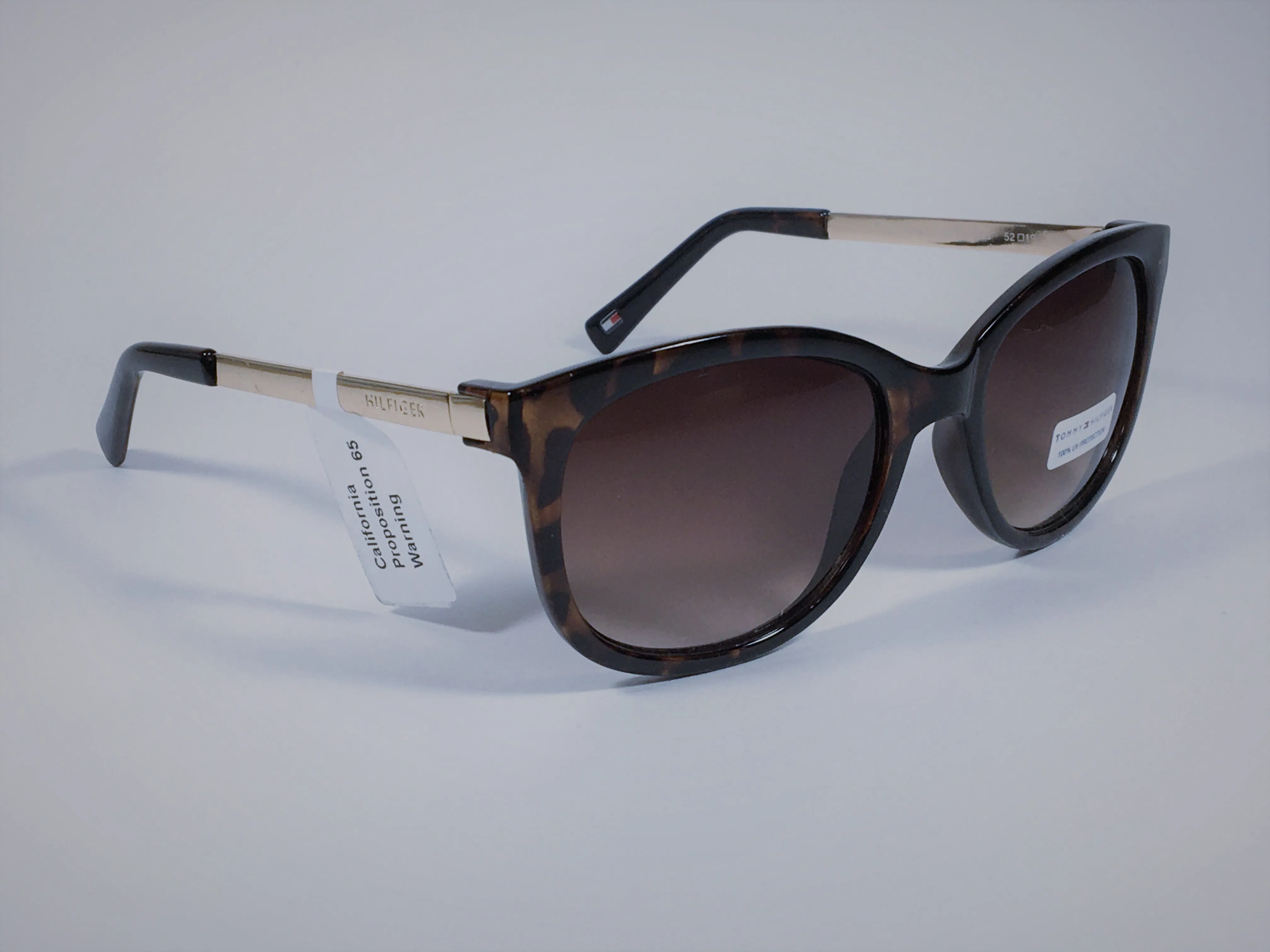 Tommy Hilfiger Olivia Square Sunglasses Brown Tortoise and Gold Frame Brown Lens OLIVIA WP OL269