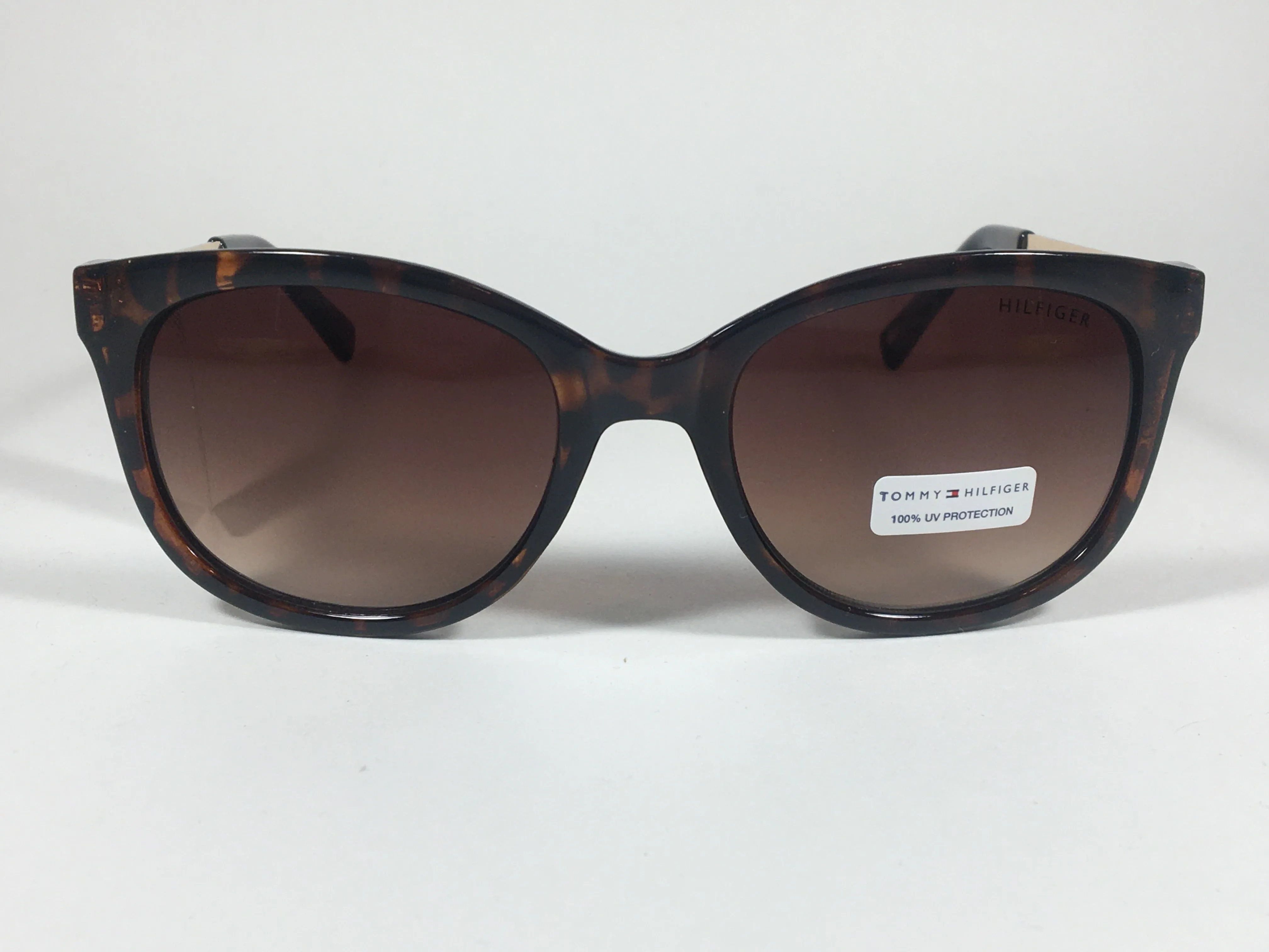 Tommy Hilfiger Olivia Square Sunglasses Brown Tortoise and Gold Frame Brown Lens OLIVIA WP OL269