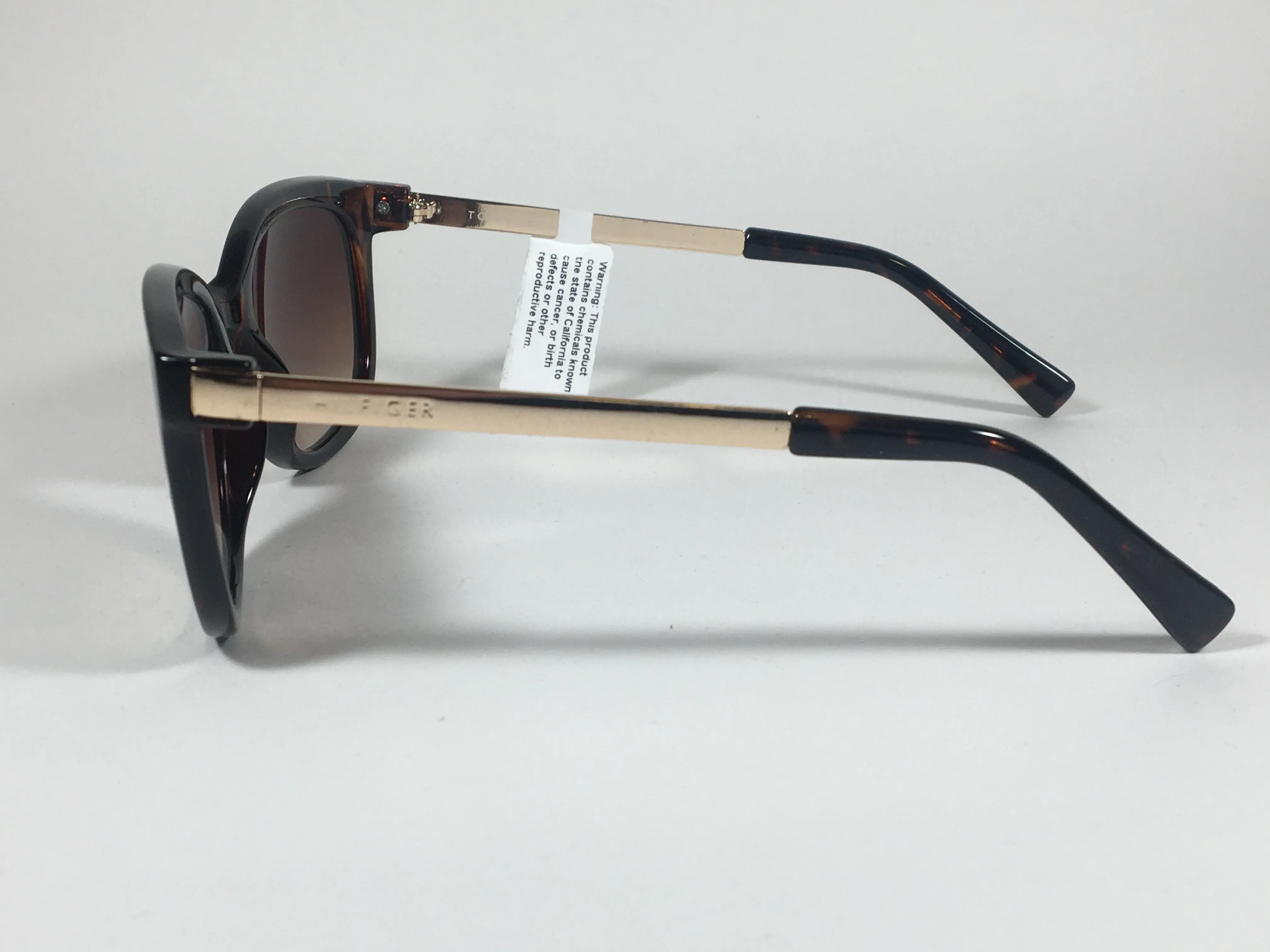 Tommy Hilfiger Olivia Square Sunglasses Brown Tortoise and Gold Frame Brown Lens OLIVIA WP OL269