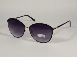 Tommy Hilfiger Shuri Cat Eye Sunglasses Shiny Black and Gold Frame Smoke Gradient Lens WM OL504