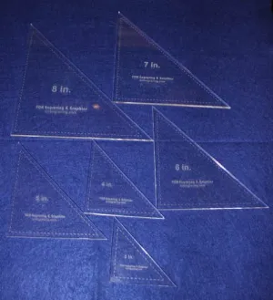 Triangle Templates. 3", 4", 5", 6", 7", 8" - Clear 1/4"