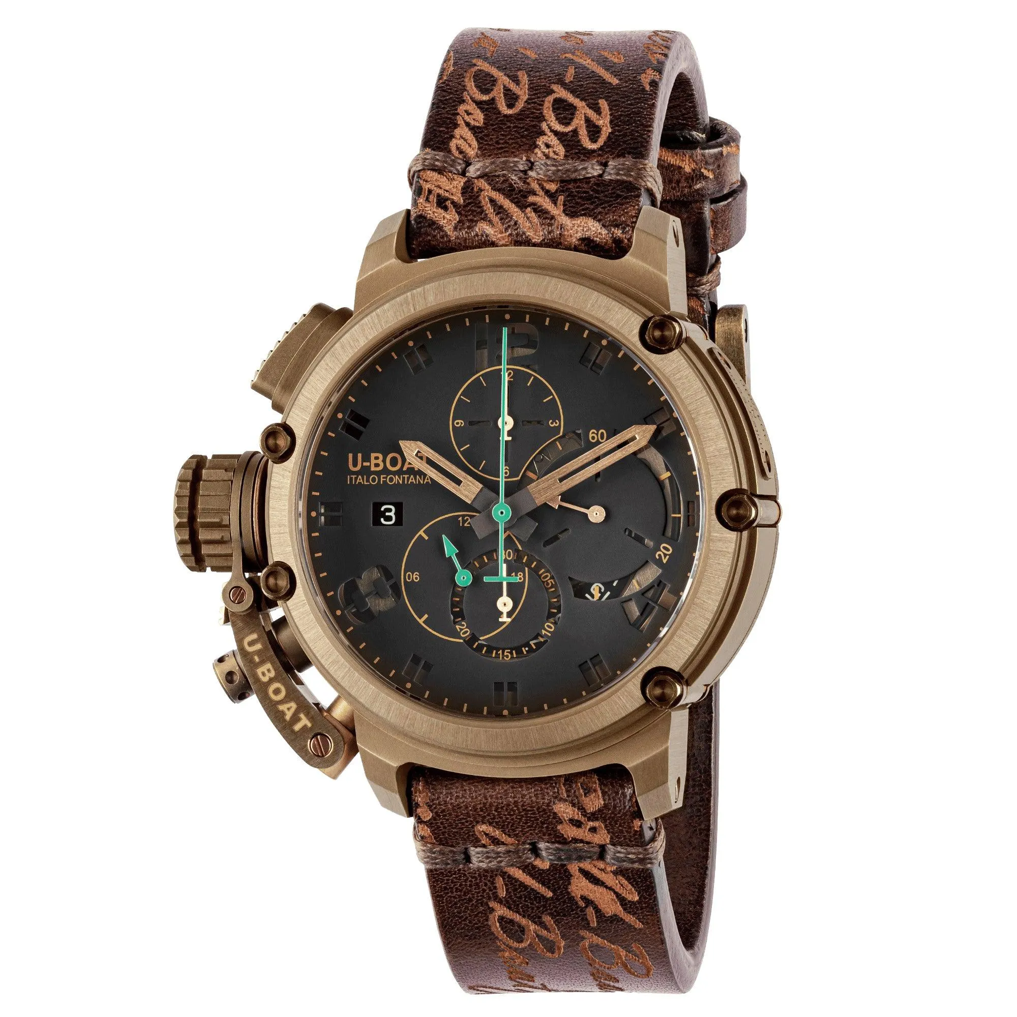 U-Boat Chimera Sapphire Green Chrono Chrono Bronze 46mm Bronze Bronze Watch 8526