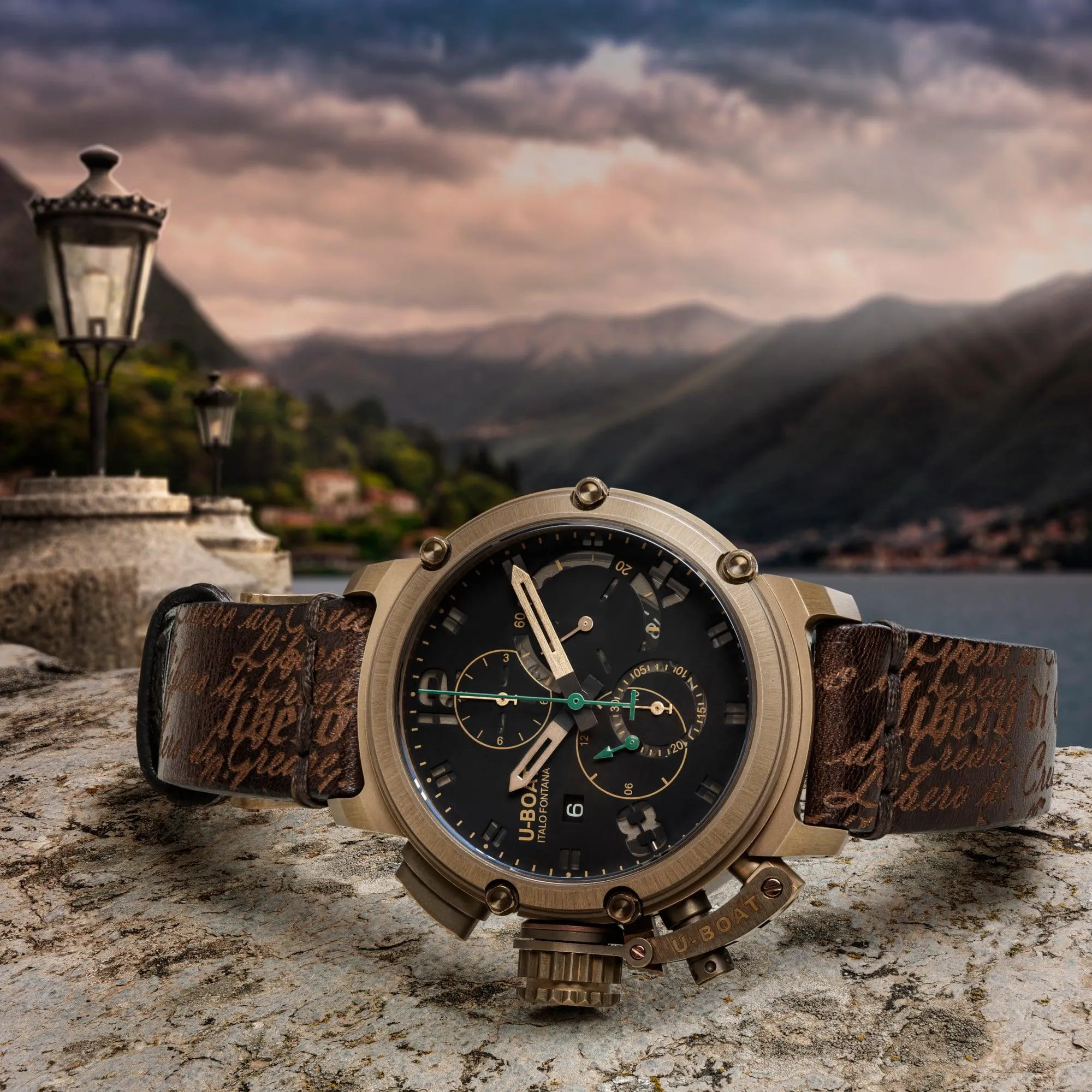 U-Boat Chimera Sapphire Green Chrono Chrono Bronze 46mm Bronze Bronze Watch 8526