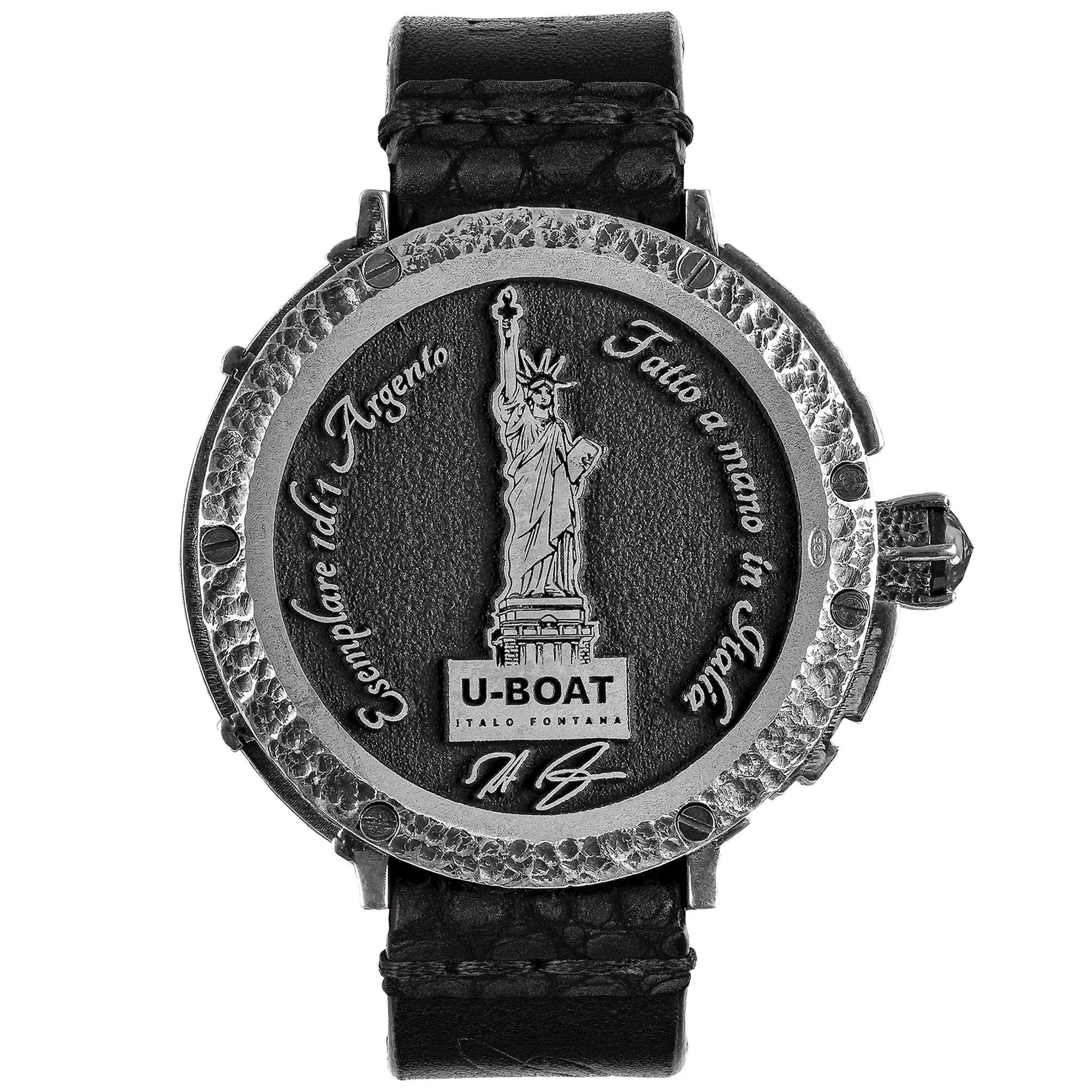 U-Boat New York clock 925 Diamond 45mm Automatic Black Silver 925 New York 925