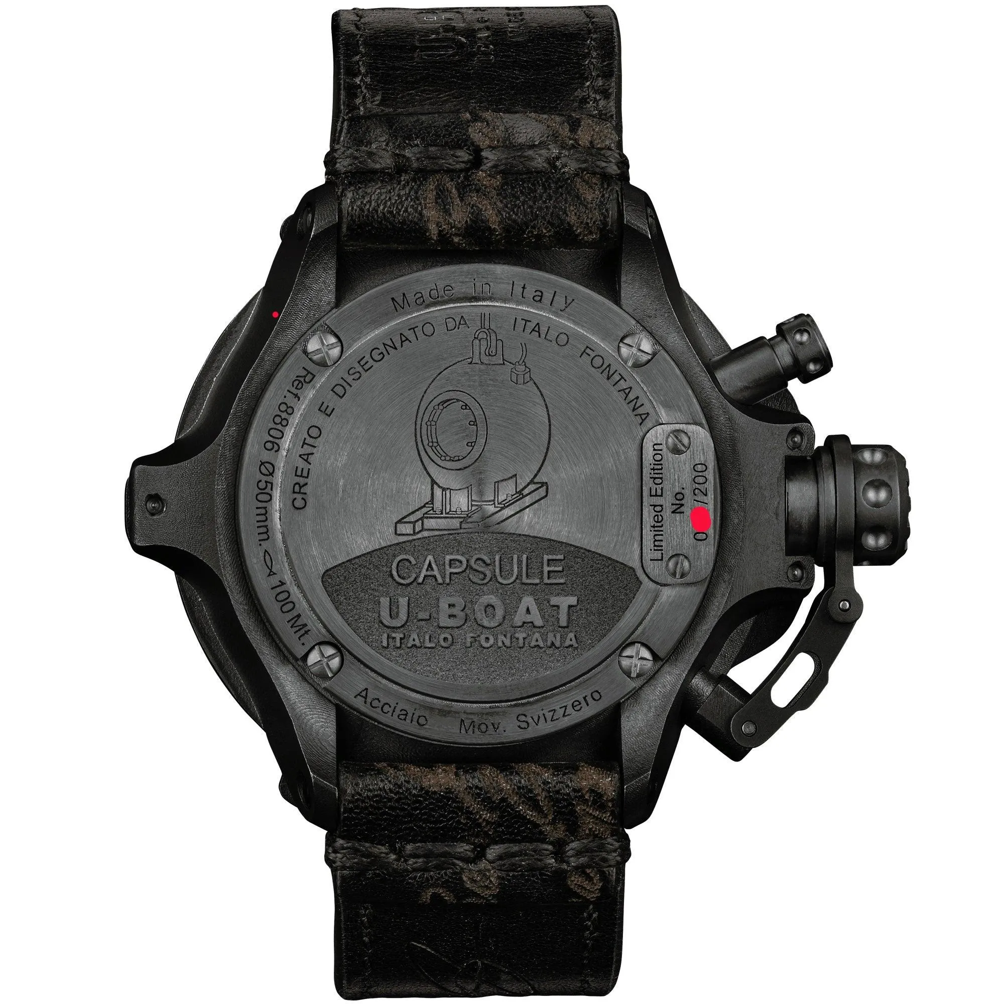 U-Boat Pvd BL 50mm Limited Editiom / 200 Automatic Steel Pvd Black Finish 8806