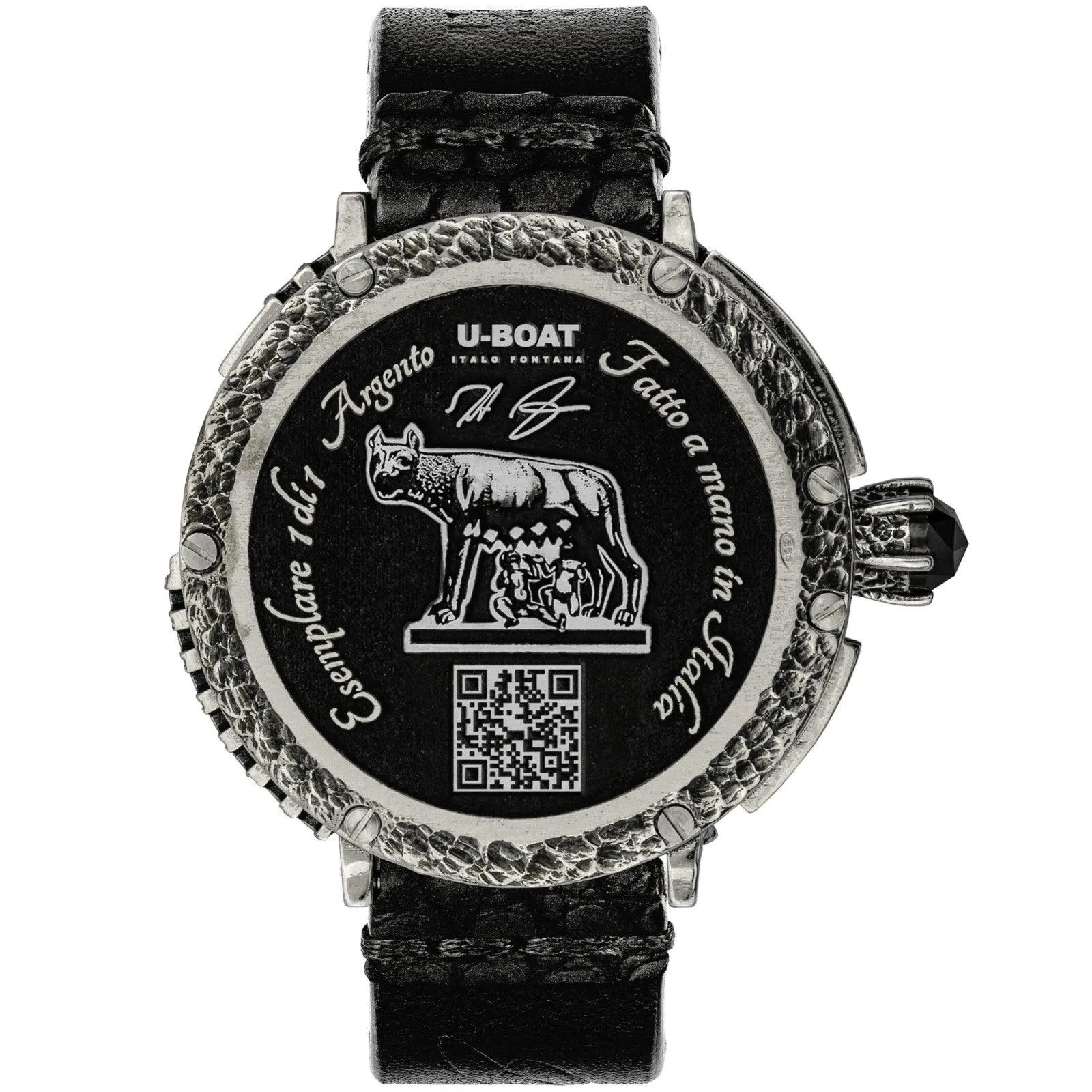 U-Boat Roma Special Edition 45mm Black Automatic Silver 925 Diamond RM925QR