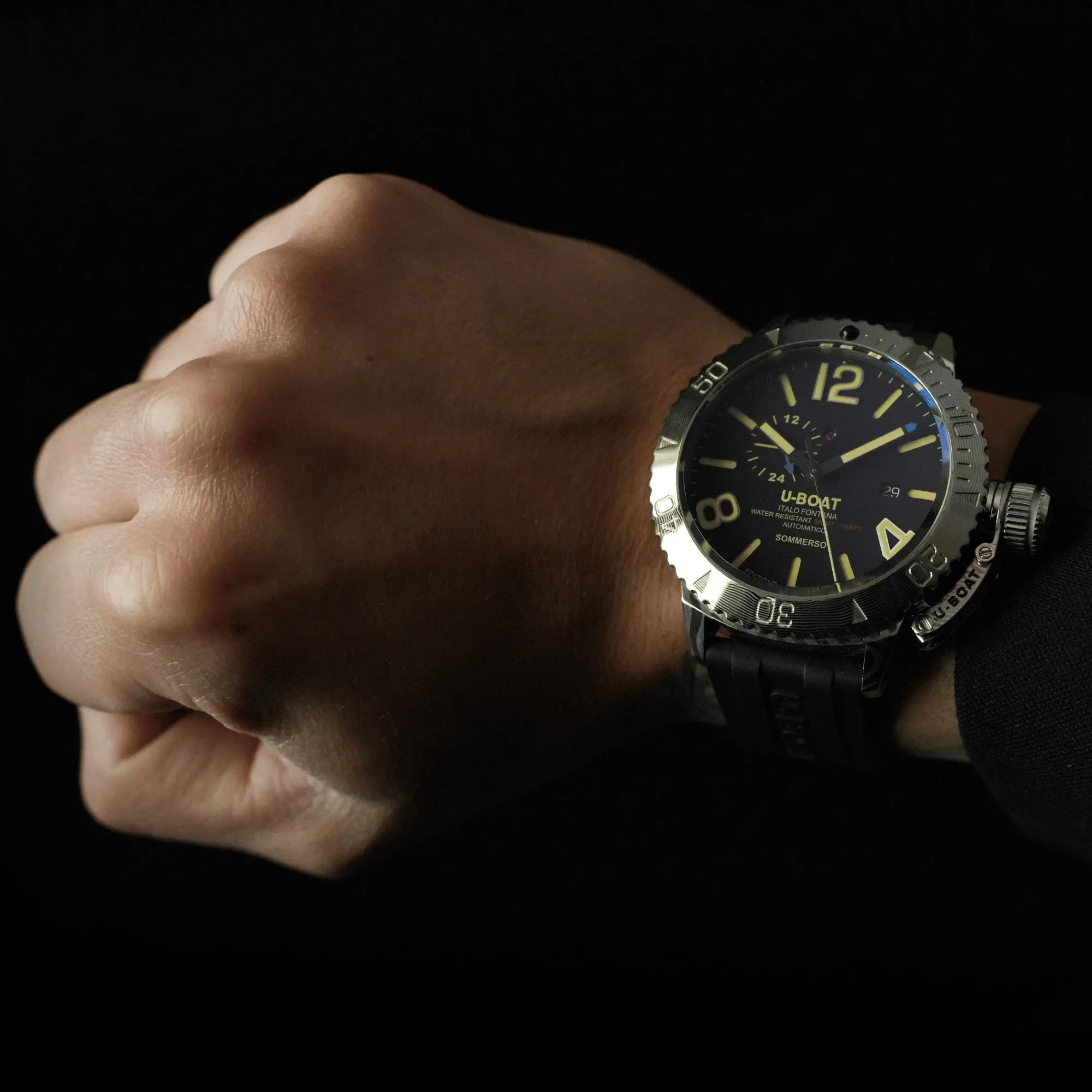U-Boat Summerso Damascus Right watch 46mm Black Automatic Steel 9988