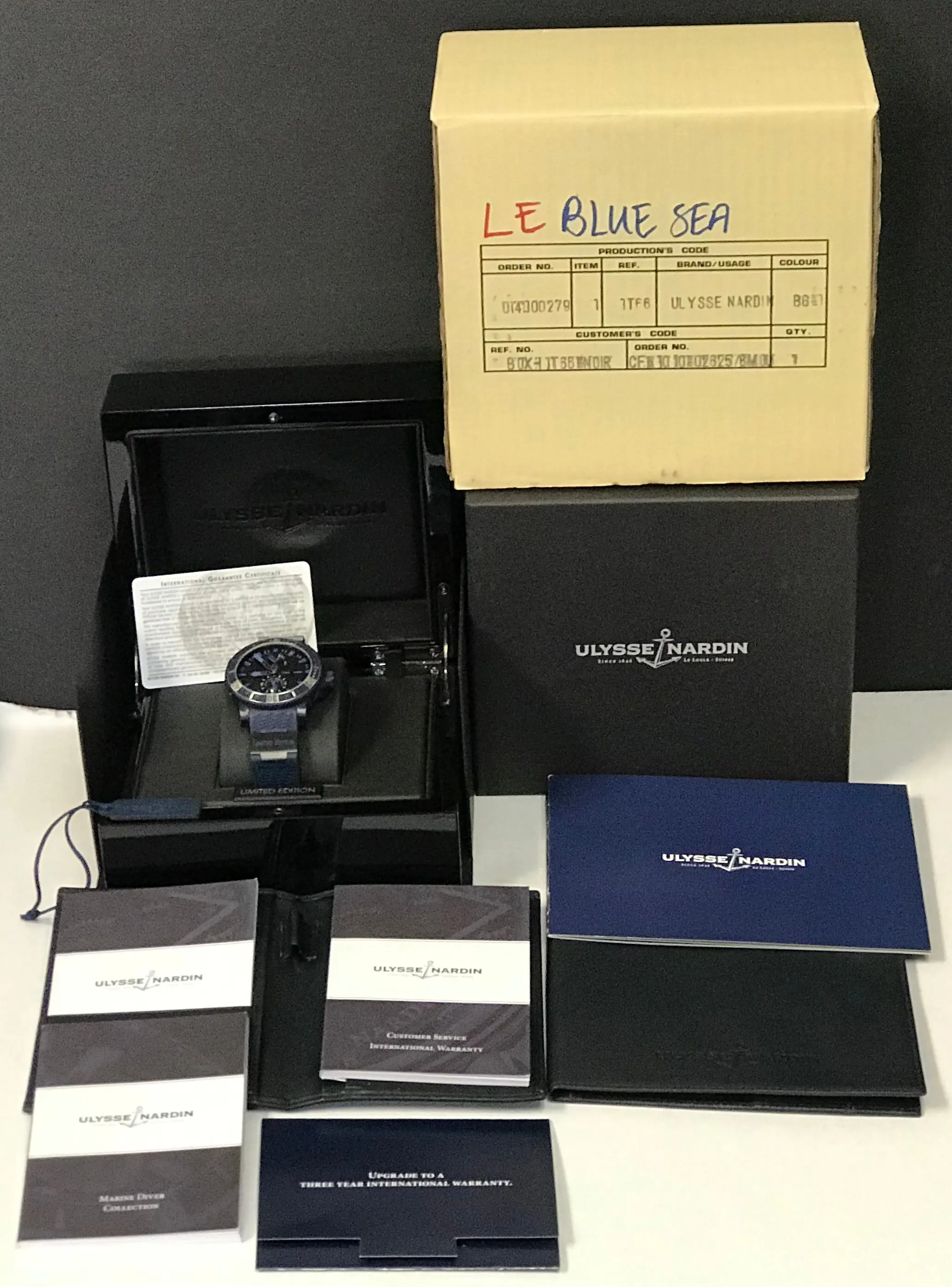 Ulysse Nardin Maxi Marine Diver Blue Sea  263-97LE-3C Black Dial Automatic Men's Watch